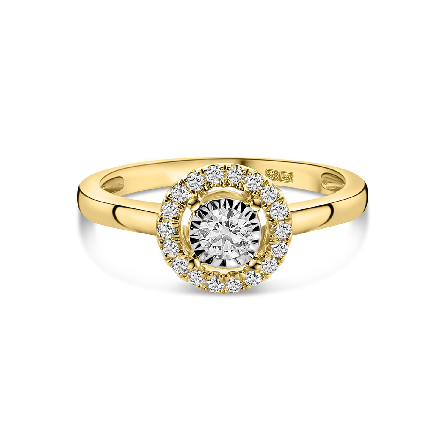 Geelgouden ring rond met lab grown diamanten R159-1094909006500-LG-Y