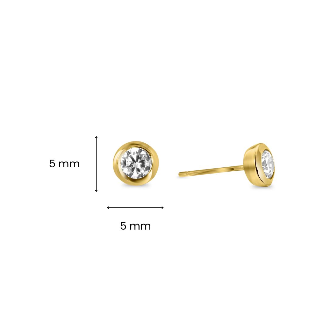 Geelgouden zirkonia oorstekers I4CE5605-FCZ
