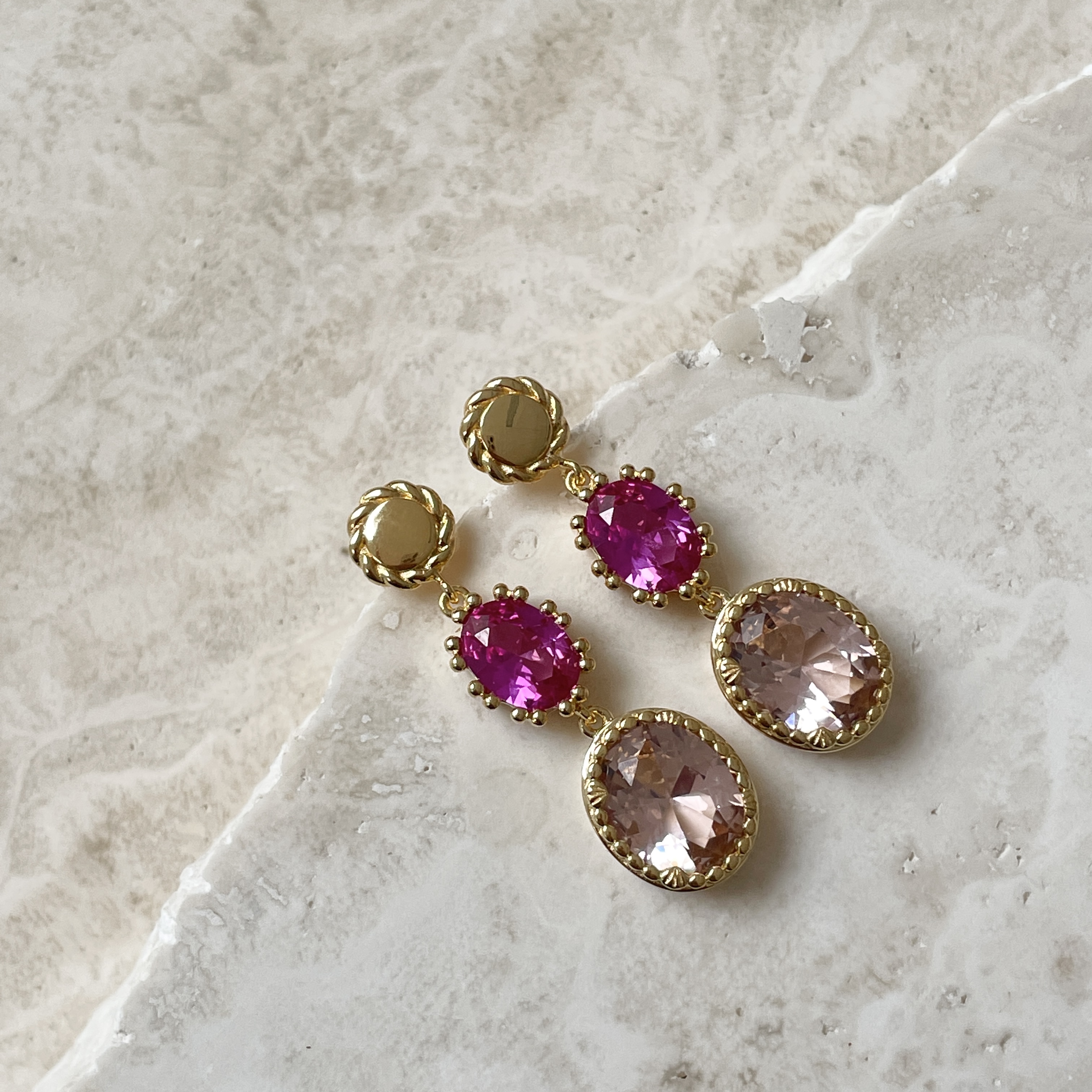 Oorhangers van gold plated  met zirkonia 42481Y