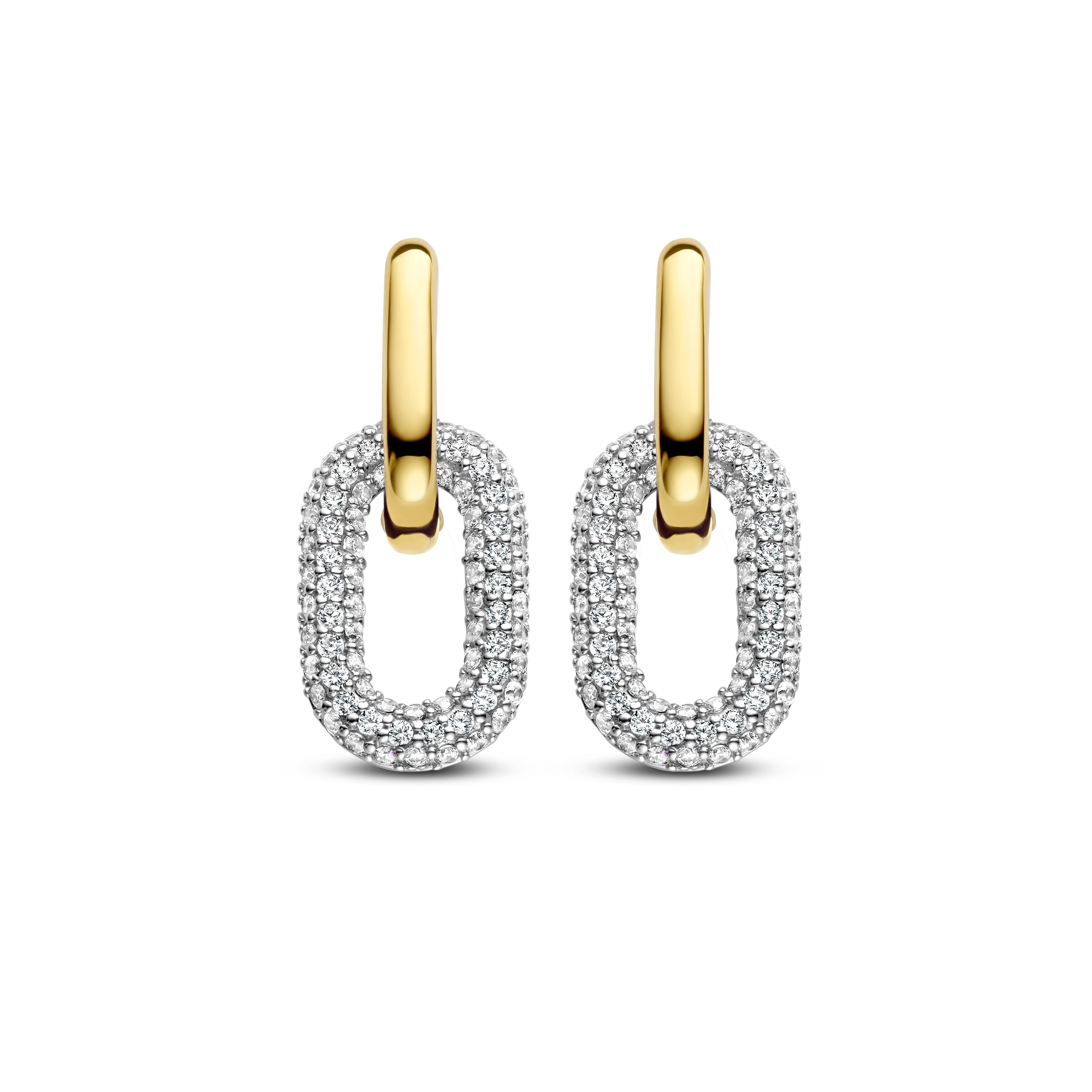 Oorringen gold plated met zirkonia - 7904ZY