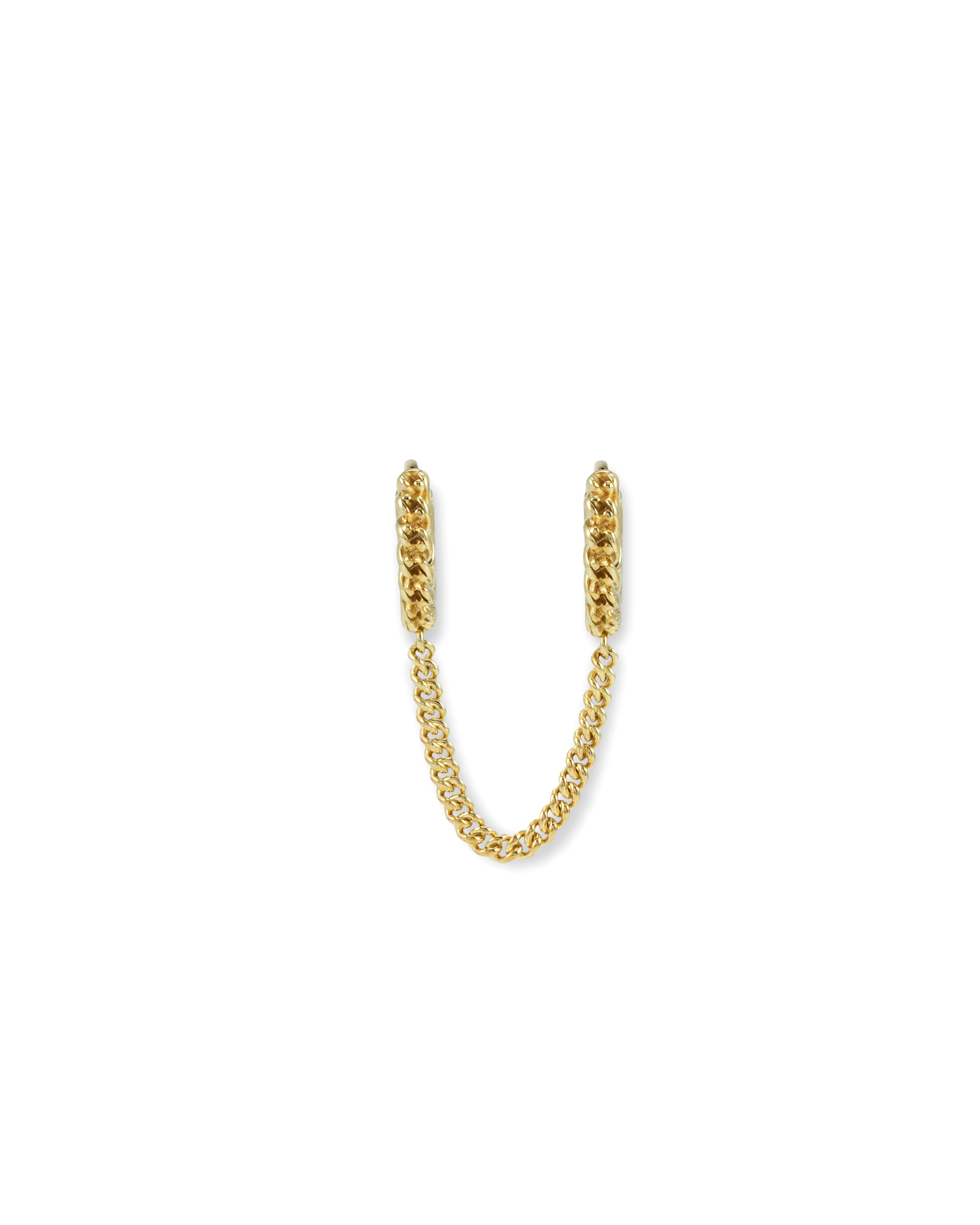 Oorringen Nathalie Double Linked Gold Plated One Piece - 407GV ONE
