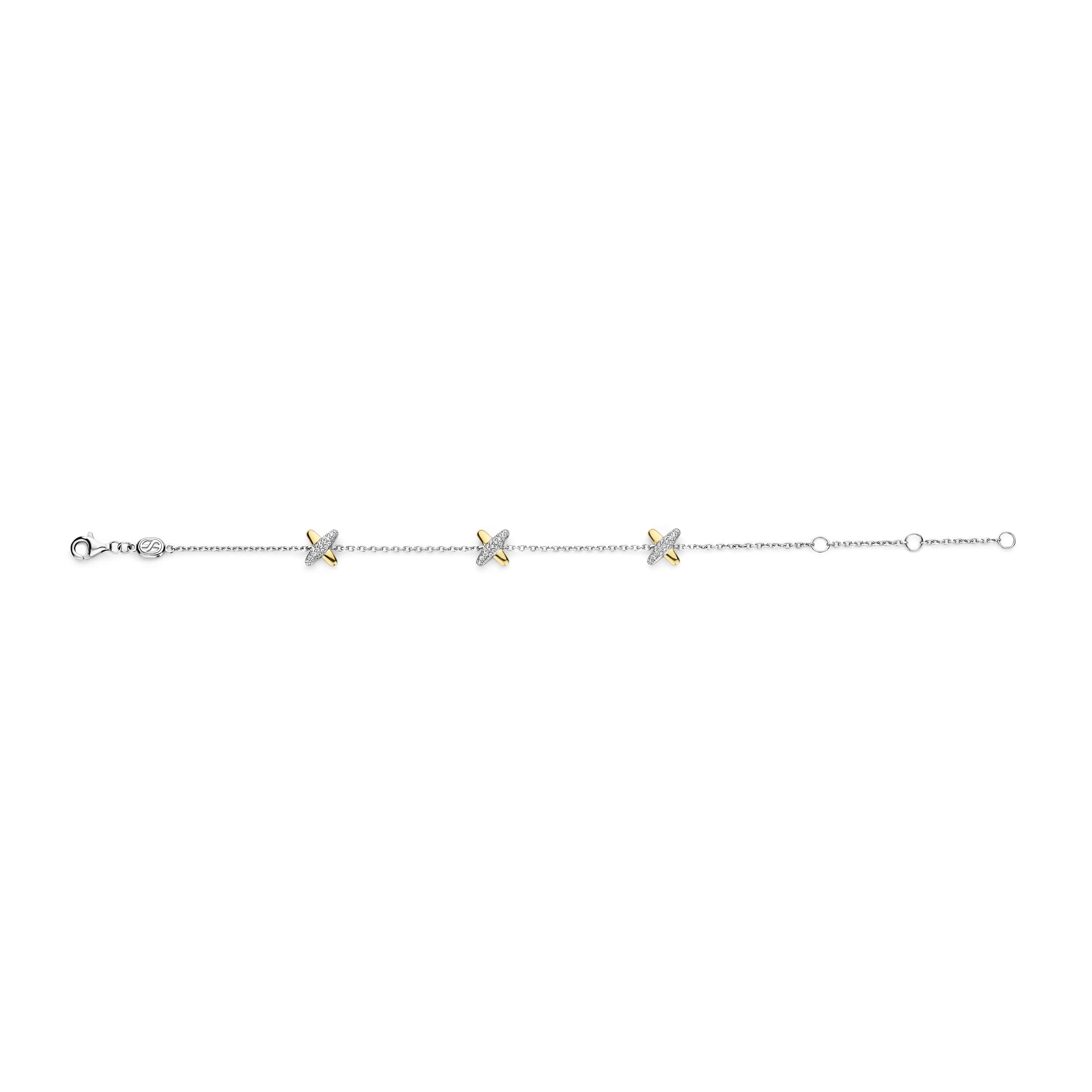 Armband  gold plated met kruis detail - 23048ZY