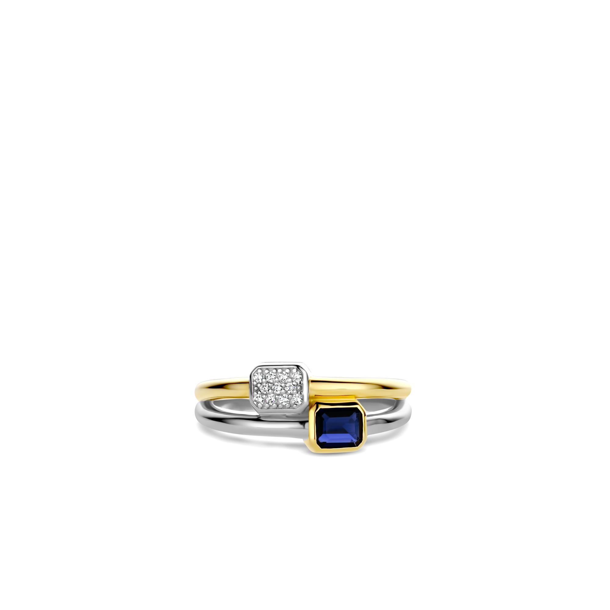 Ring van gold plated sterling zilver met zirkonia 12275BY