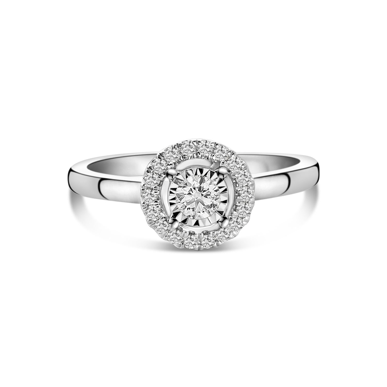 Witgouden ring rond met lab grown diamanten R159-1094909006500-LG-W