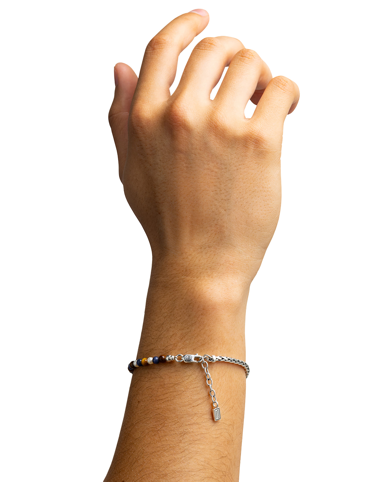 Armband Spirit Bead Tiger Eye Sodalite Pearl Silver - 038TIS