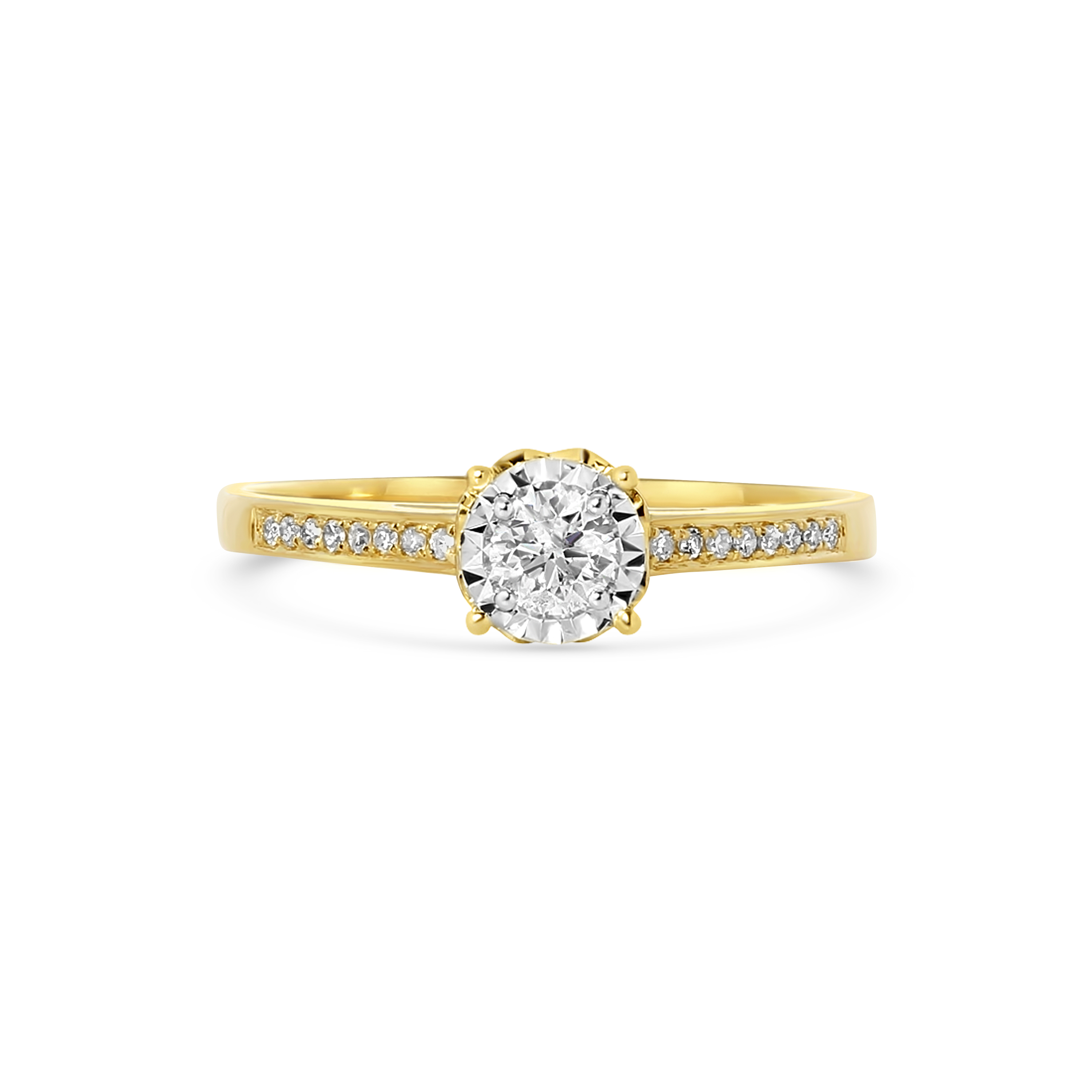 Geelgouden ring met diamanten R480-RCB61015ADI-5.5-YW