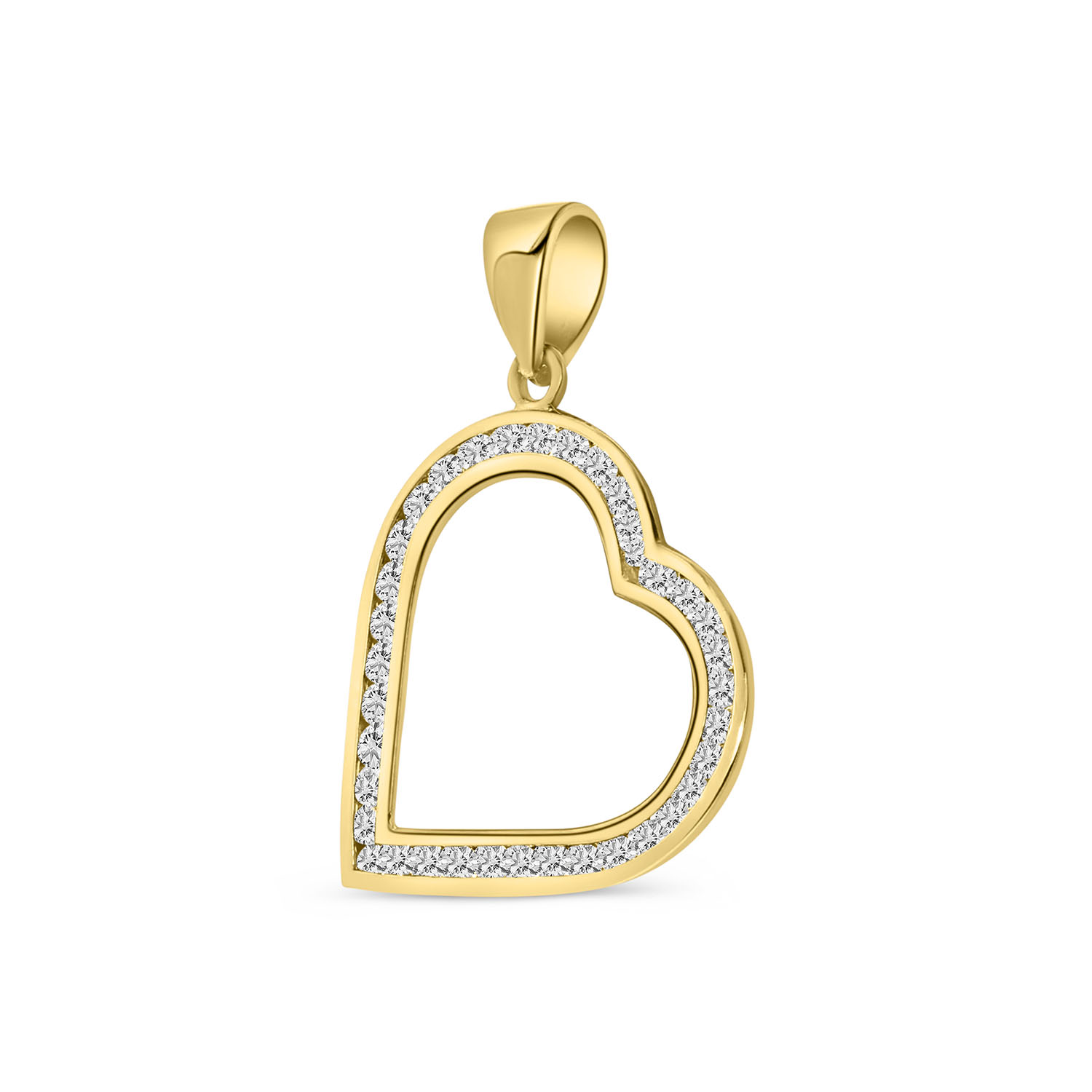 Geelgouden hanger hart met zirkonia P122-ICTP0198-II-FCZ-Y