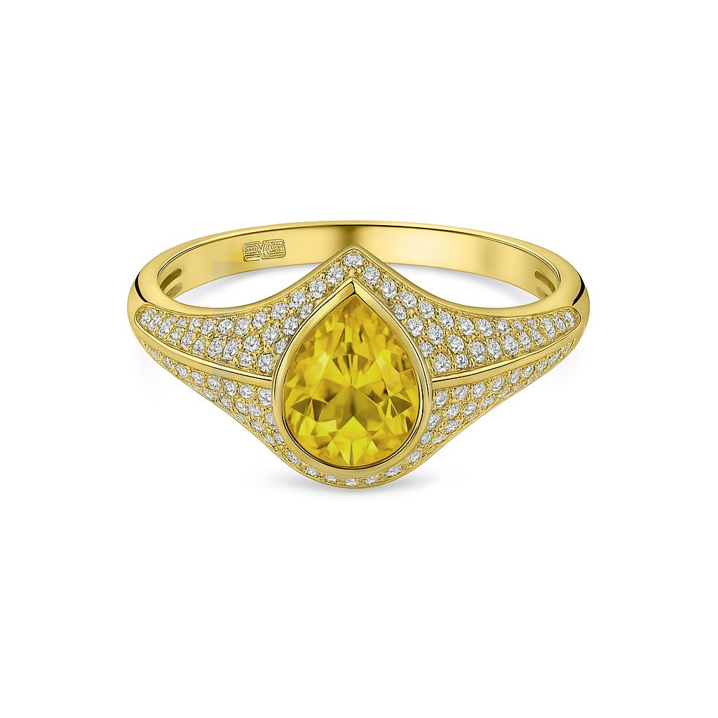 Geelgouden ring met citrien en diamanten R136-193XA05395-CI-Y (2)