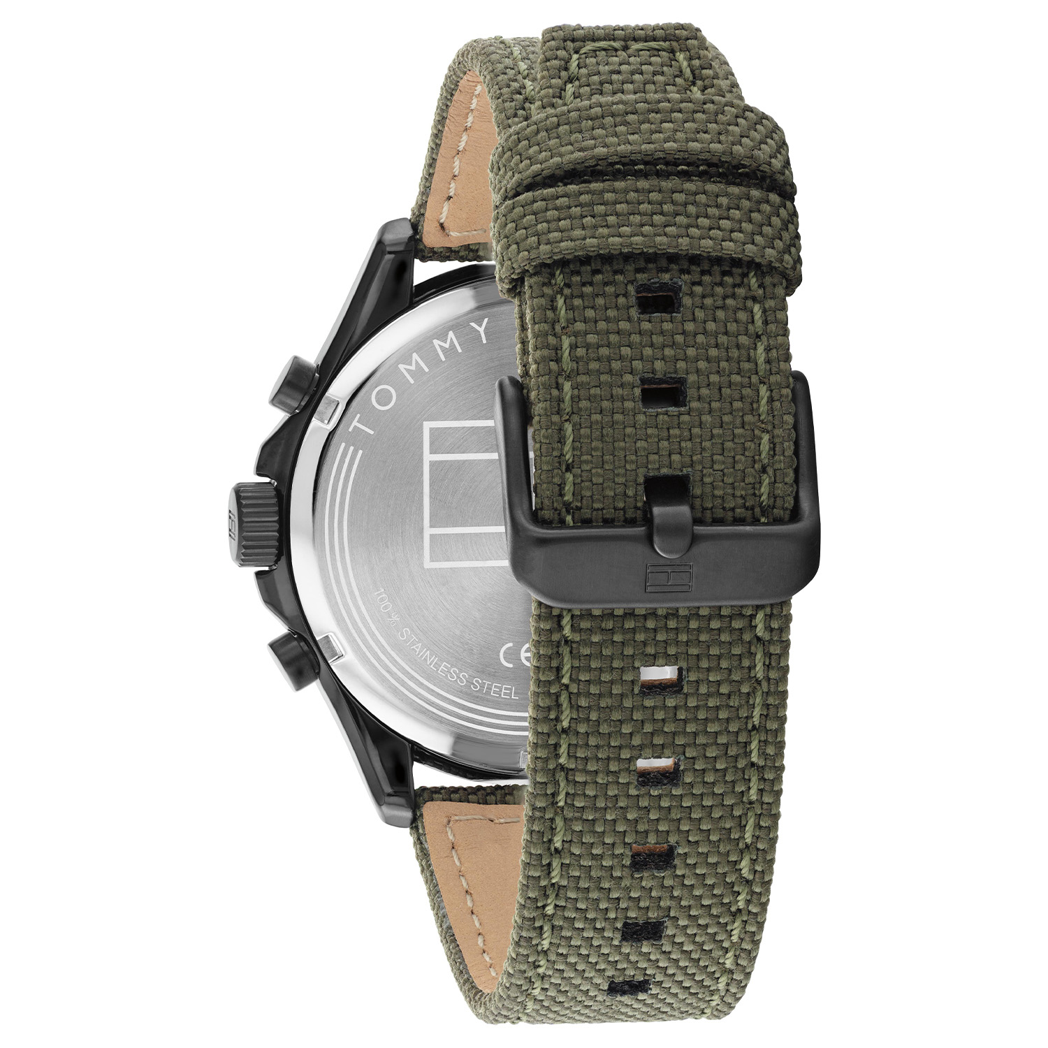 Horloge Heren Staal Textiel Groen 45mm TH1792006