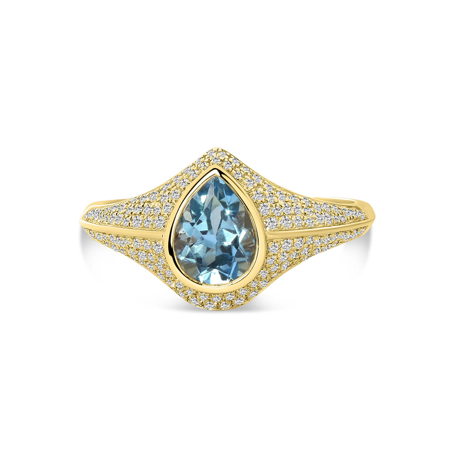 Geelgouden ring met topaas en diamanten R136-193XA05395-BT-Y