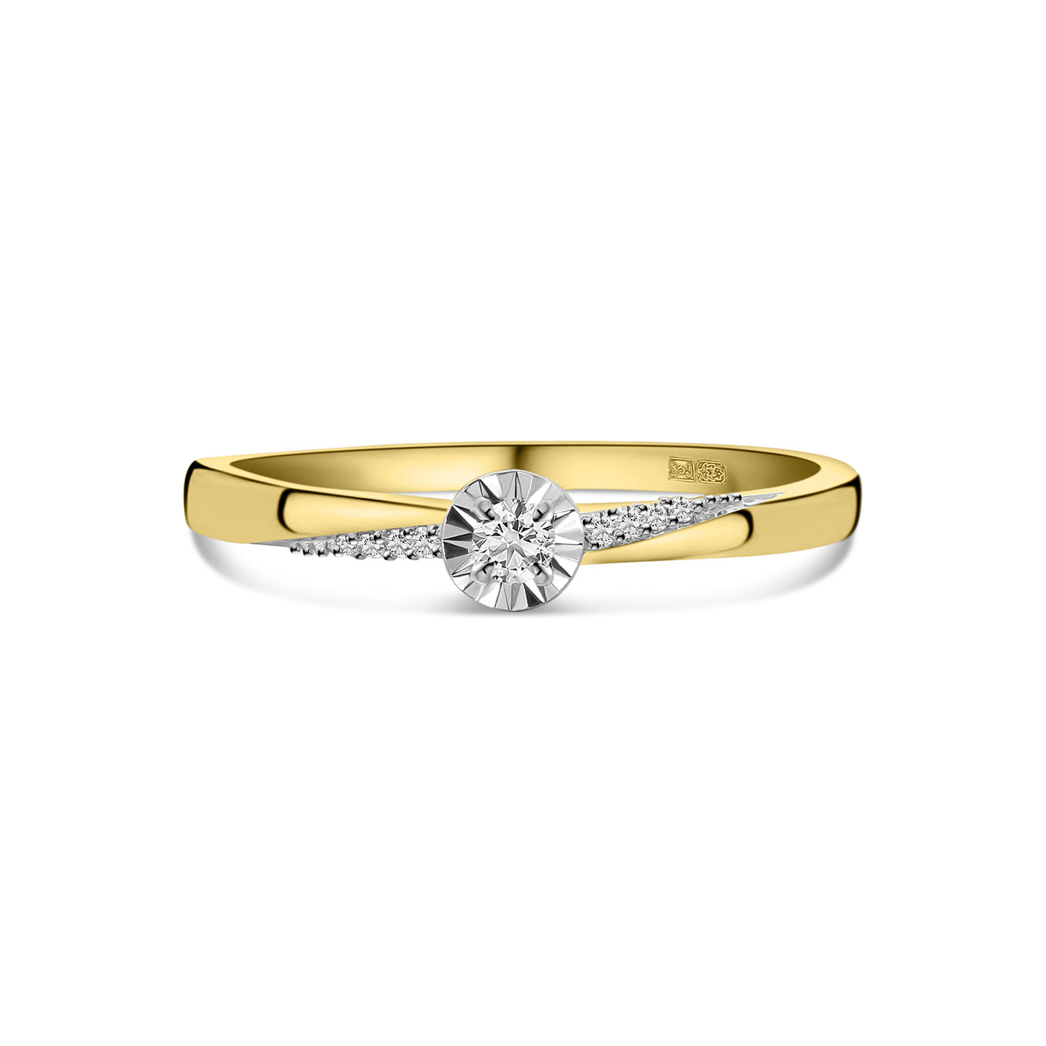 Geelgouden ring met diamanten R138-RG48744-Y