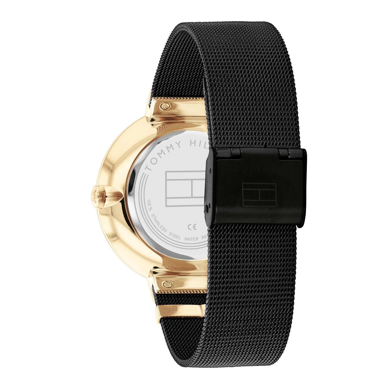 Dames stalen goudkleurige zwart horloge TH178254