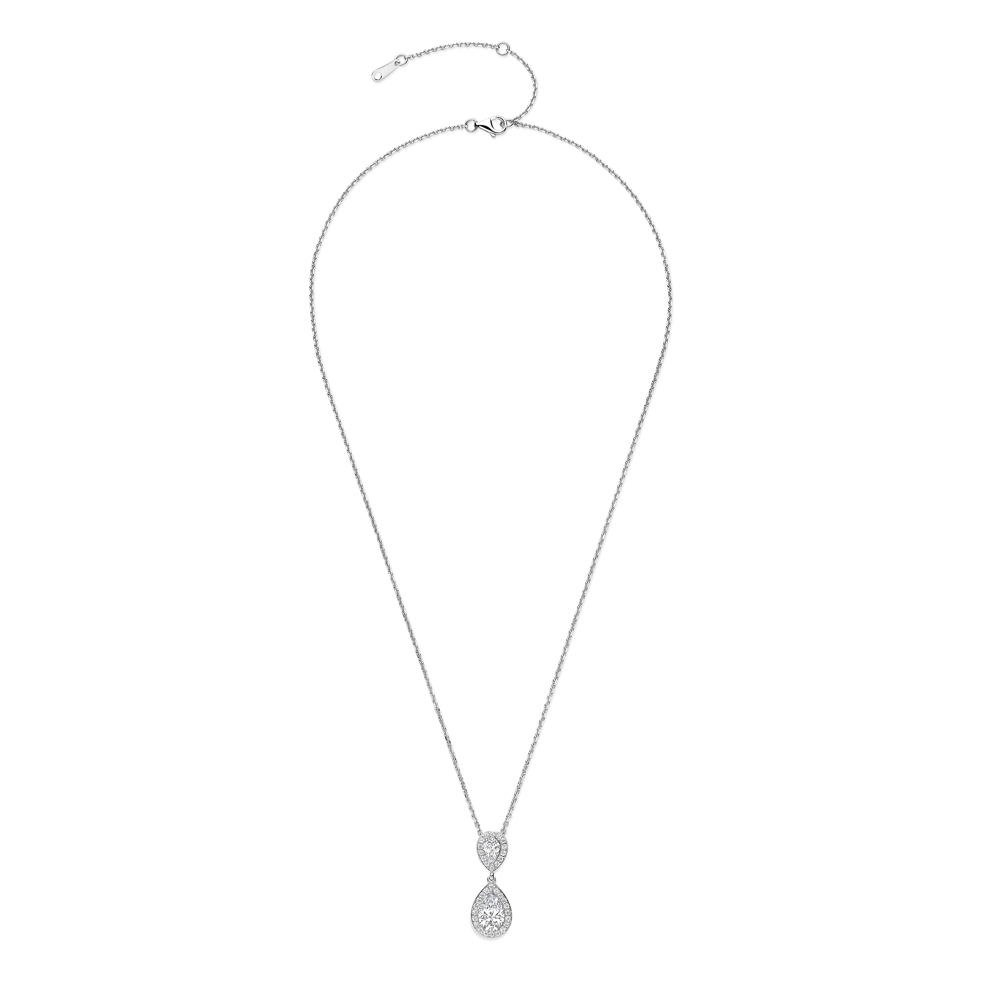 Kettting sterling zilver met witte zirkonia - P21670