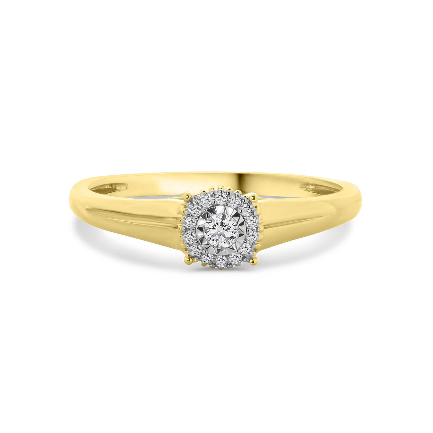 Geelgouden ring rond fantasie R138-RG75420-YW