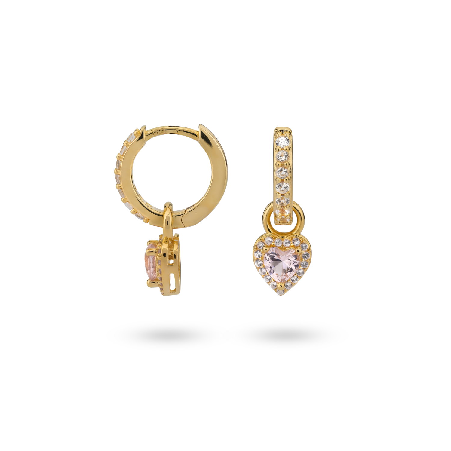 Oorringen van gold plated  met zirkonia en hanger 42461Y