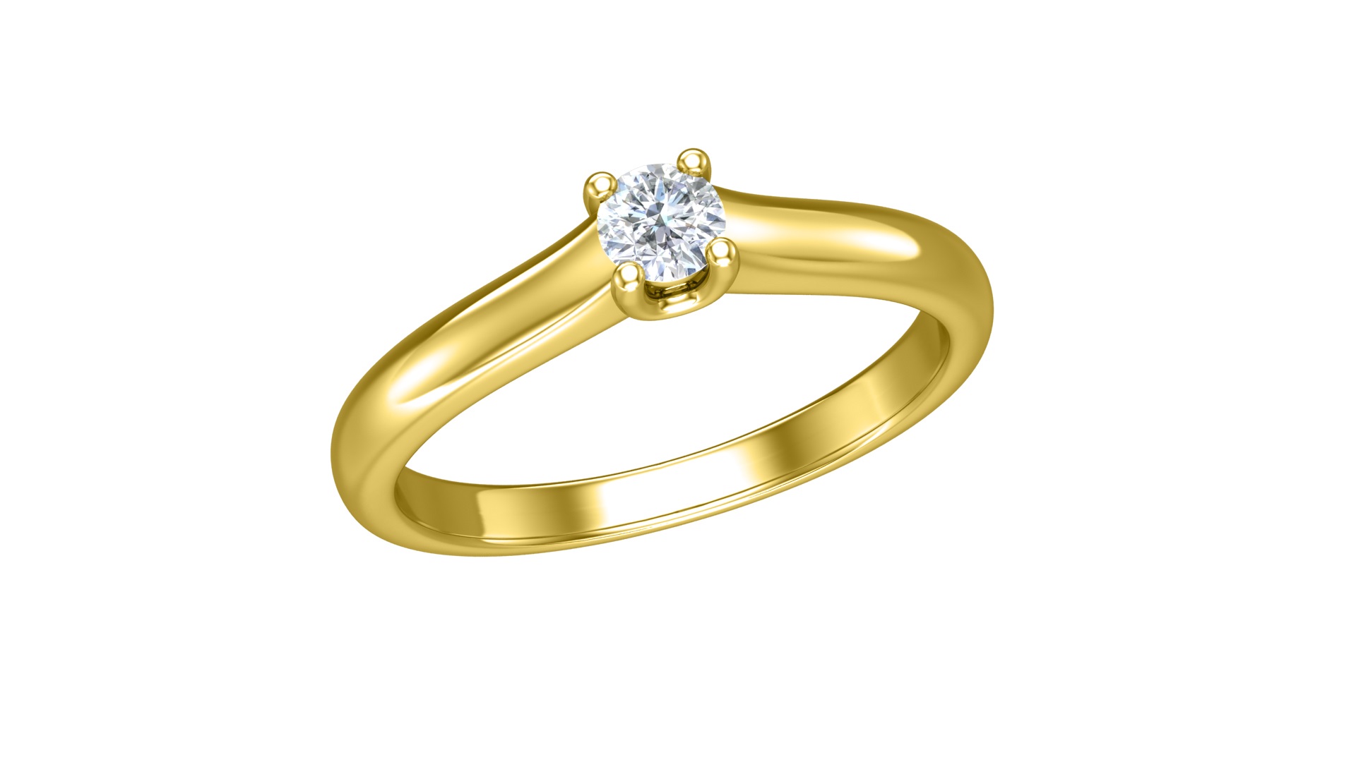 Geelgouden diamanten solitair ring
