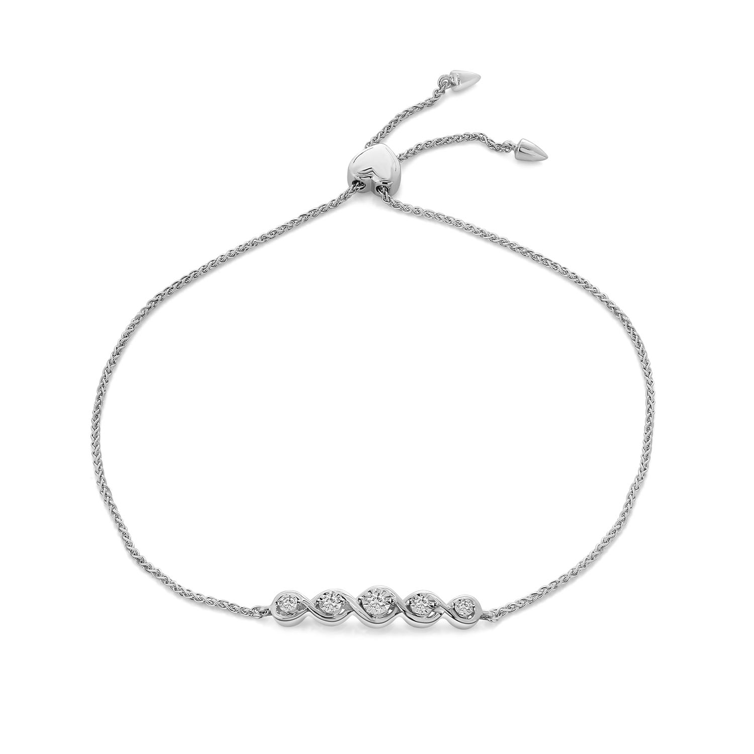 Witgouden verstelbare armband met diamanten B480-BR010043ADI-W