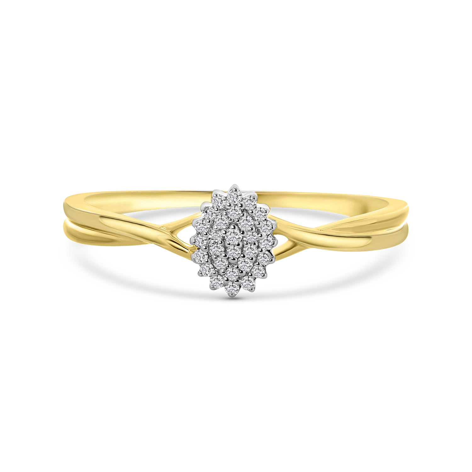 Geelgouden ring met diamanten ovaal R138-RG66224-Y