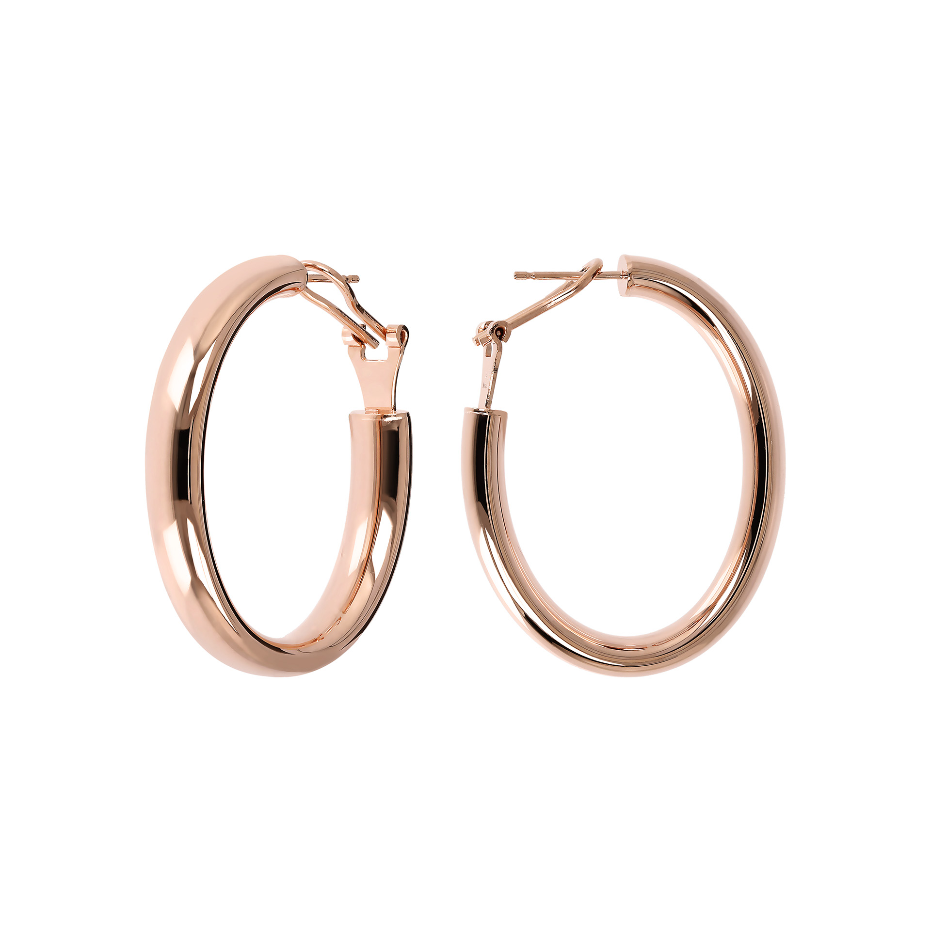 Klassieke ronde rosé oorbel WSBZ00377