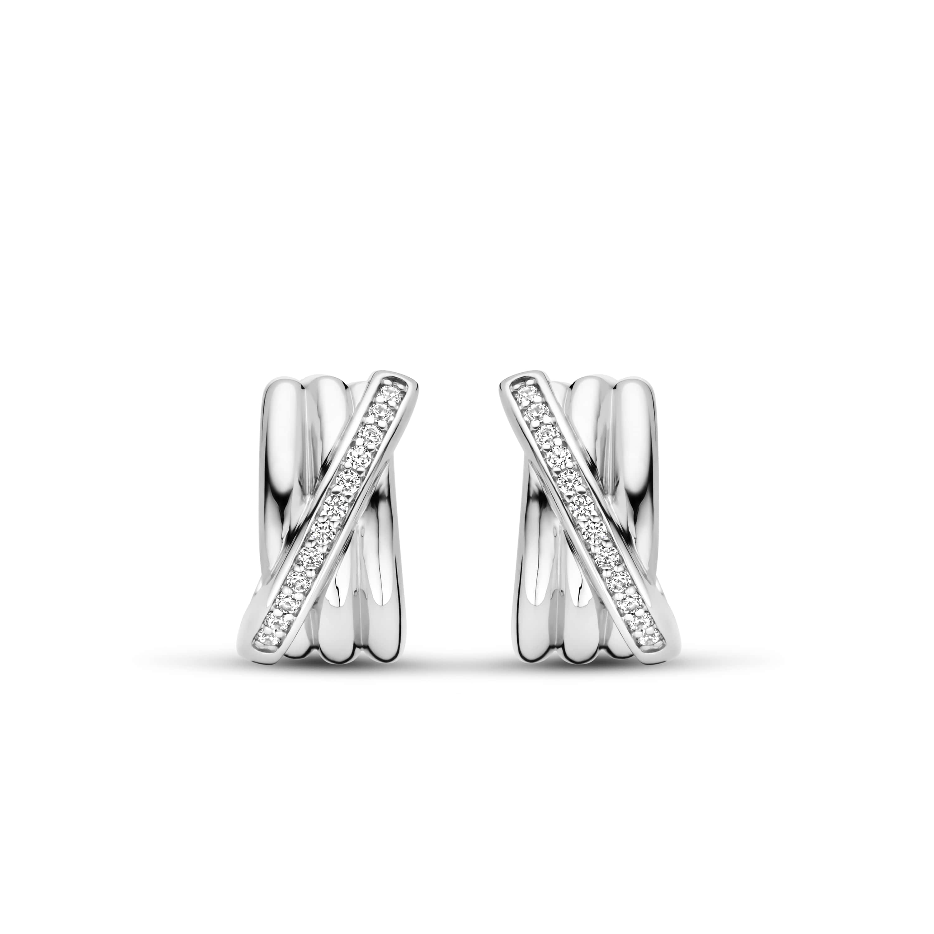 Oorringen sterling zilver met zirkonia - 7960ZI