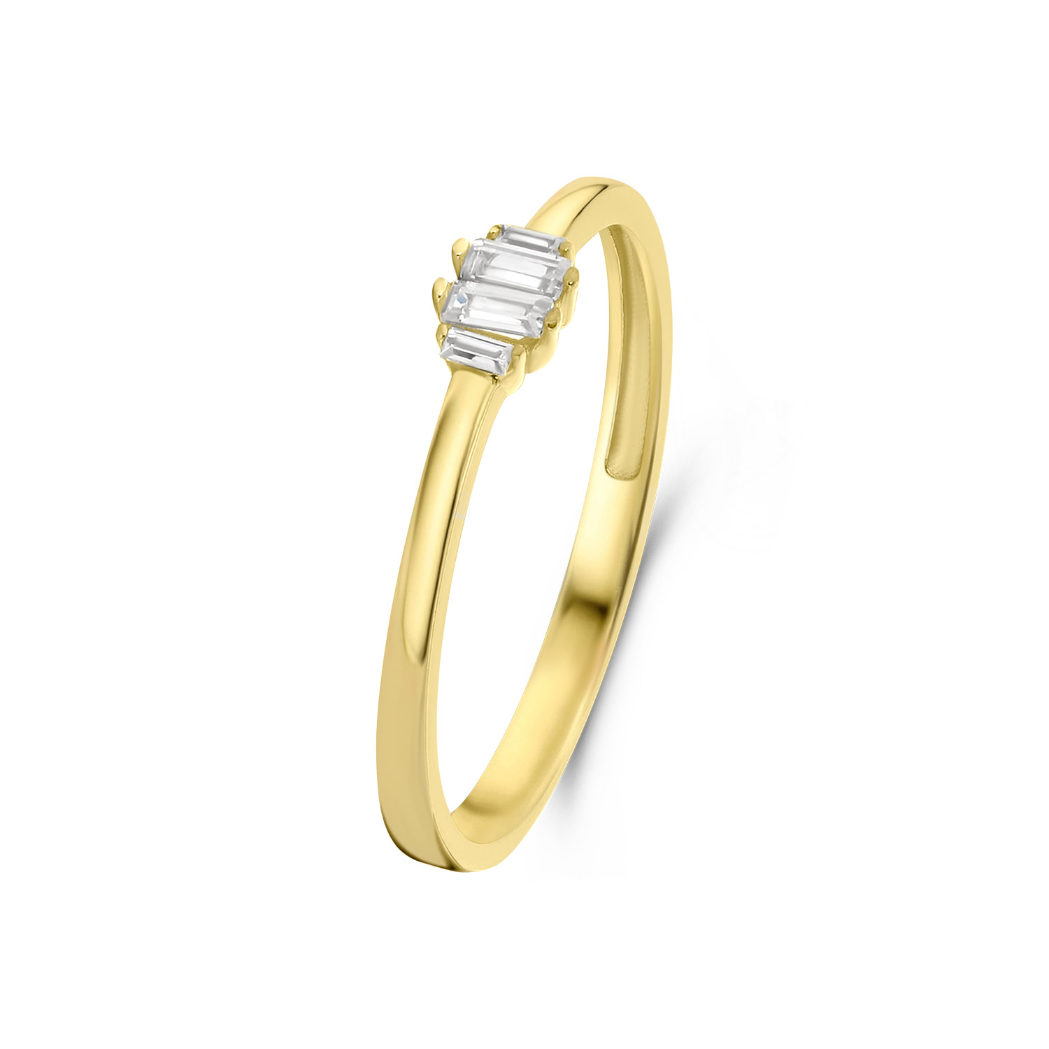 Geelgouden ring met baguette zirkonia R122-VCR5790-FCZ-Y