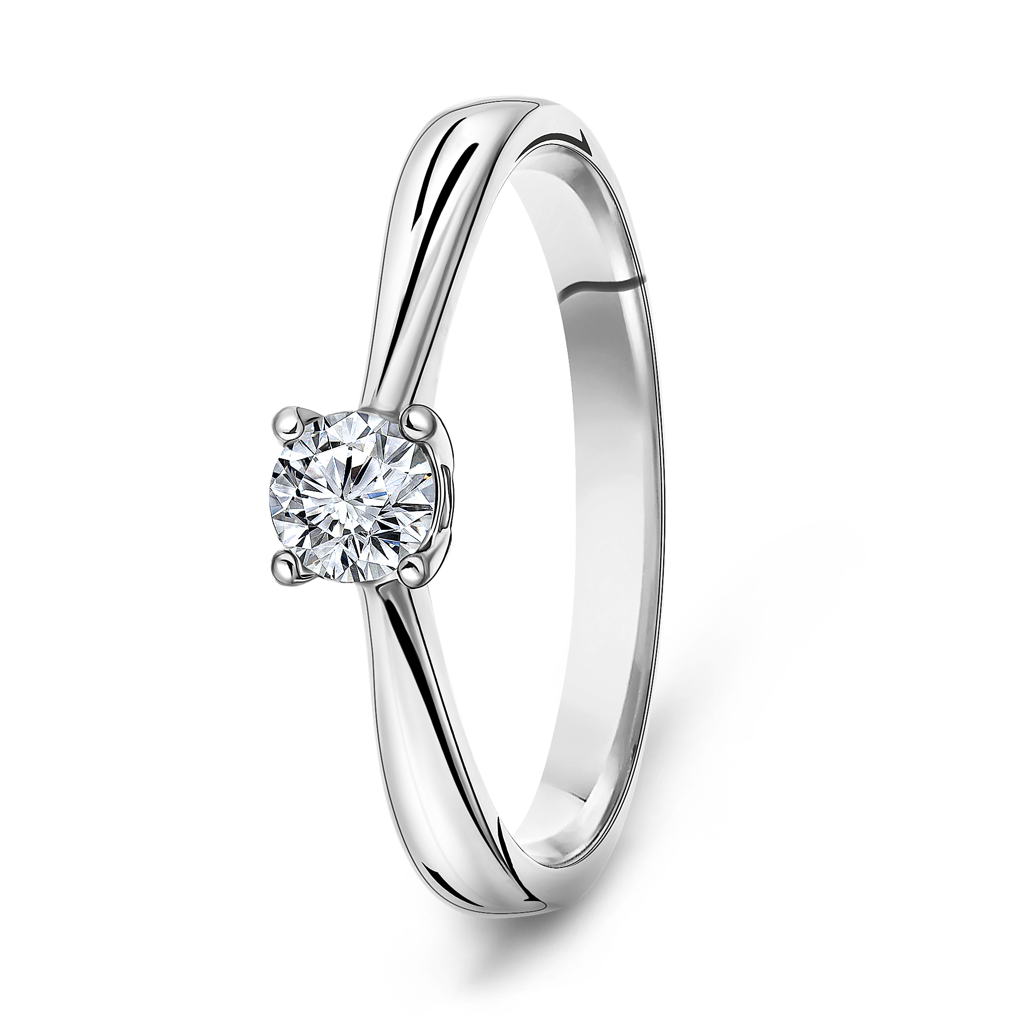 Witgouden diamanten solitair ring