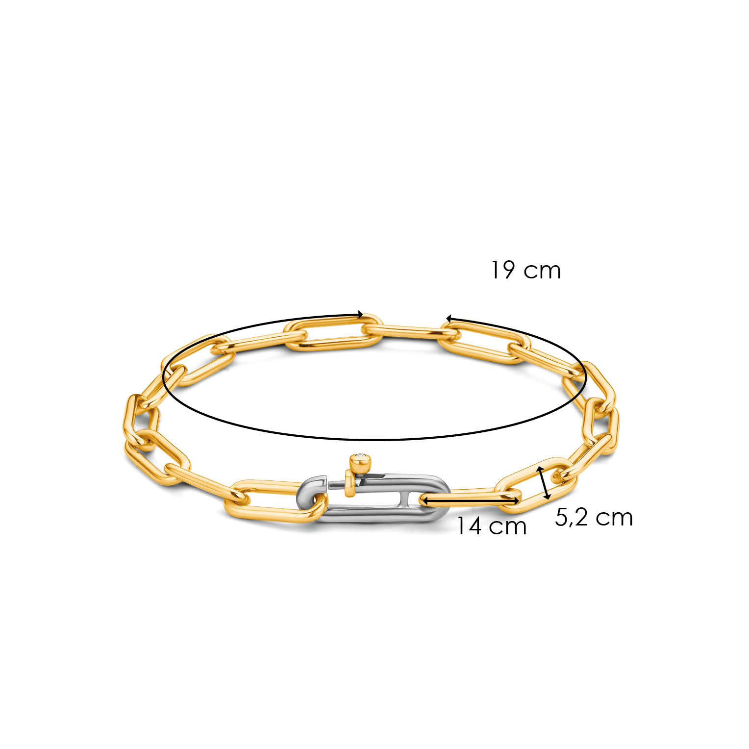 Sterling zilveren gold plated schakel armband 2936SY