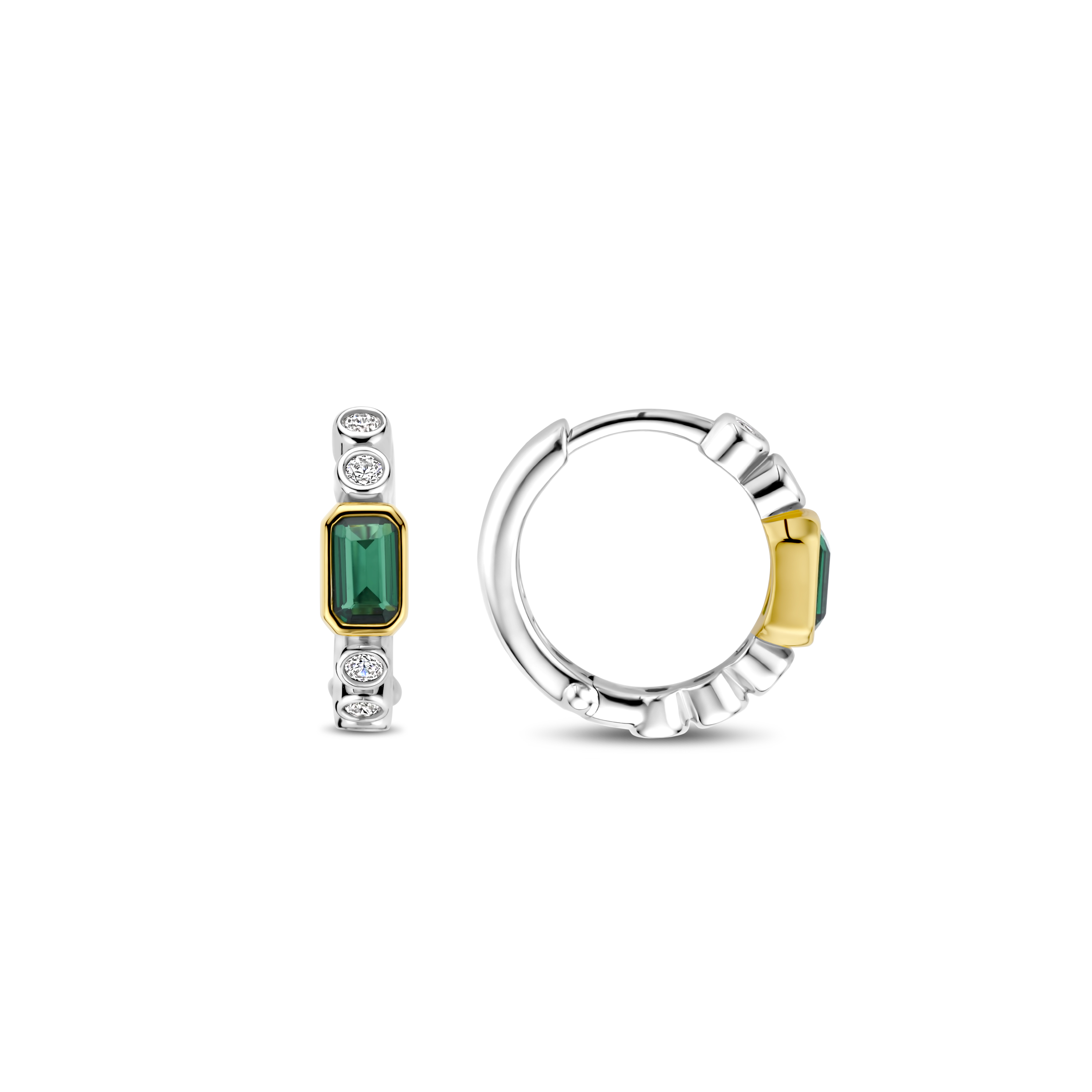 Oorringen gold plated  met zirkonia - 7975EM