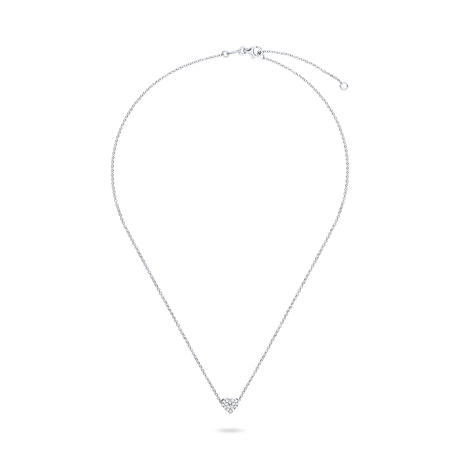 Sterling Zilveren collier met zirkonia hart