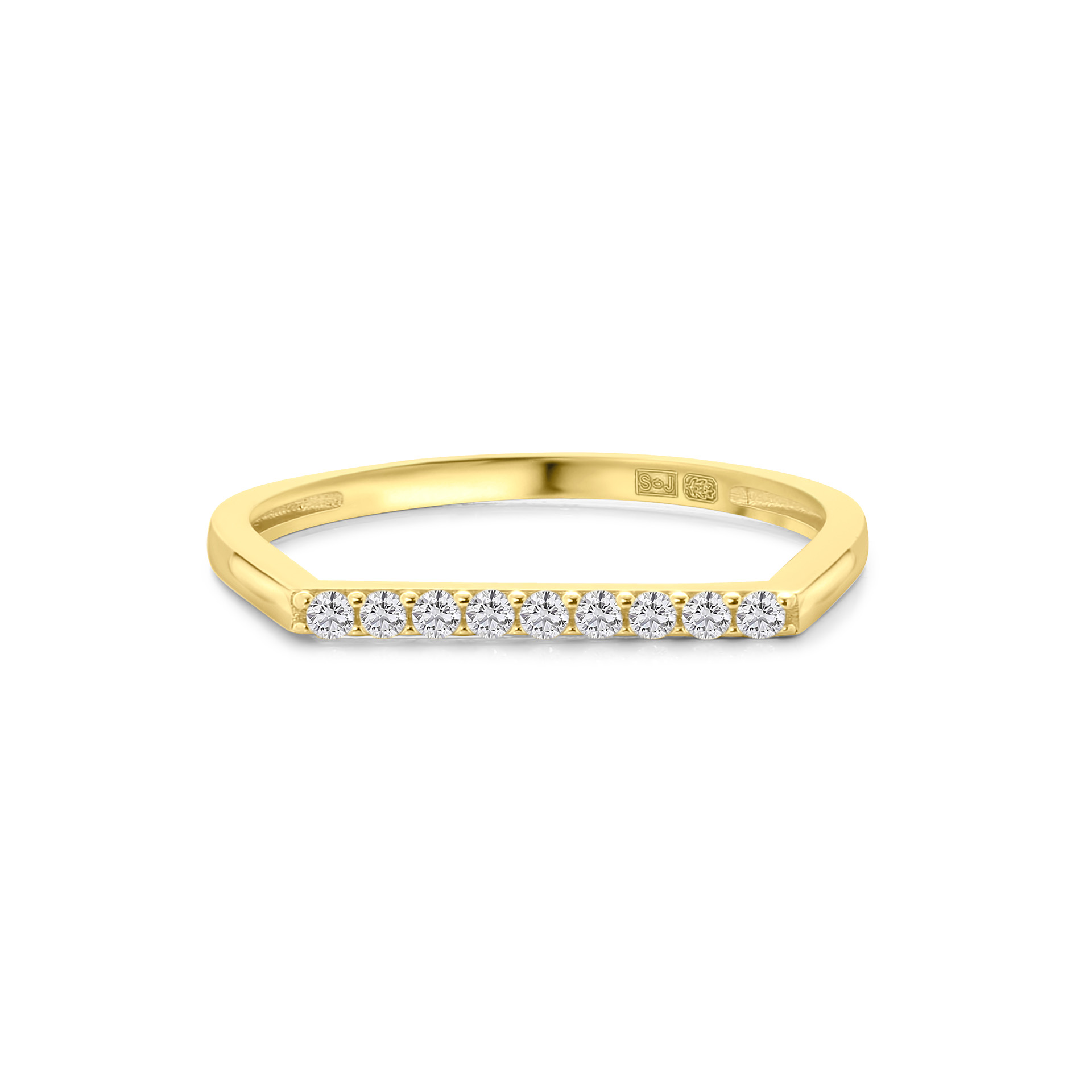Geelgouden ring zirkonia R122-CR5881-FCZ-Y