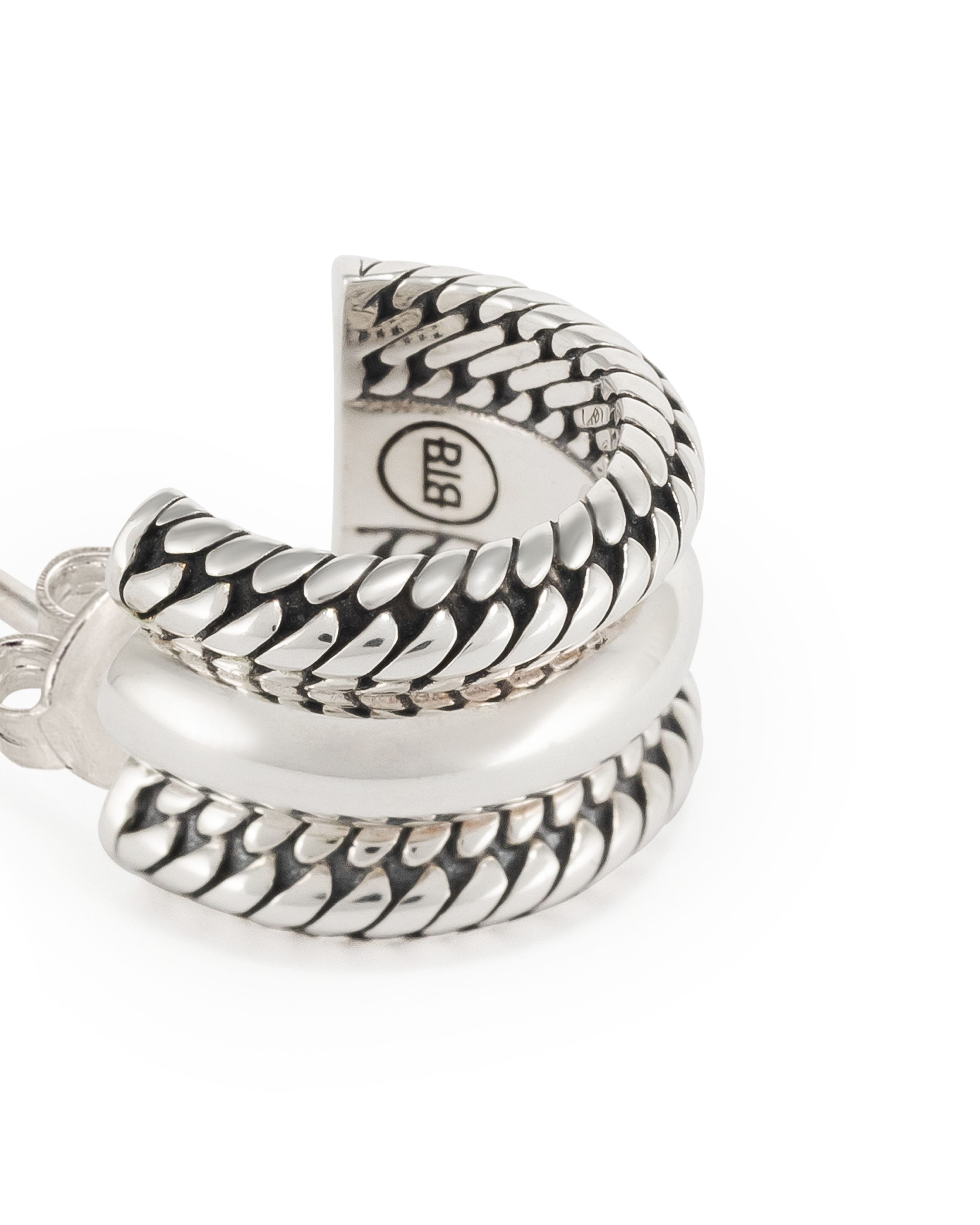 Oorring Ben Triple enkel stuk van sterling zilver 430