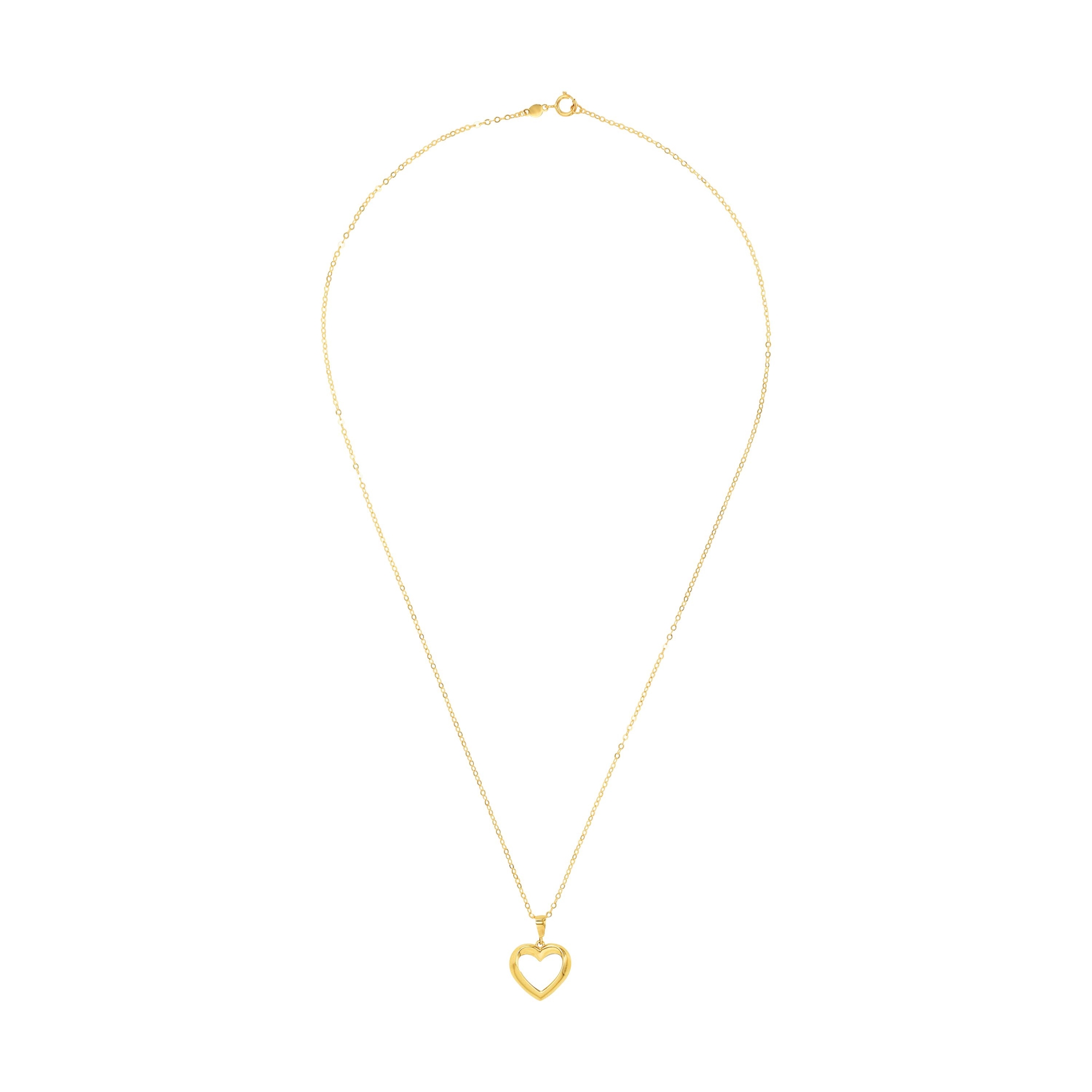 Ketting geelgoud met hartvormige hanger - 2020117