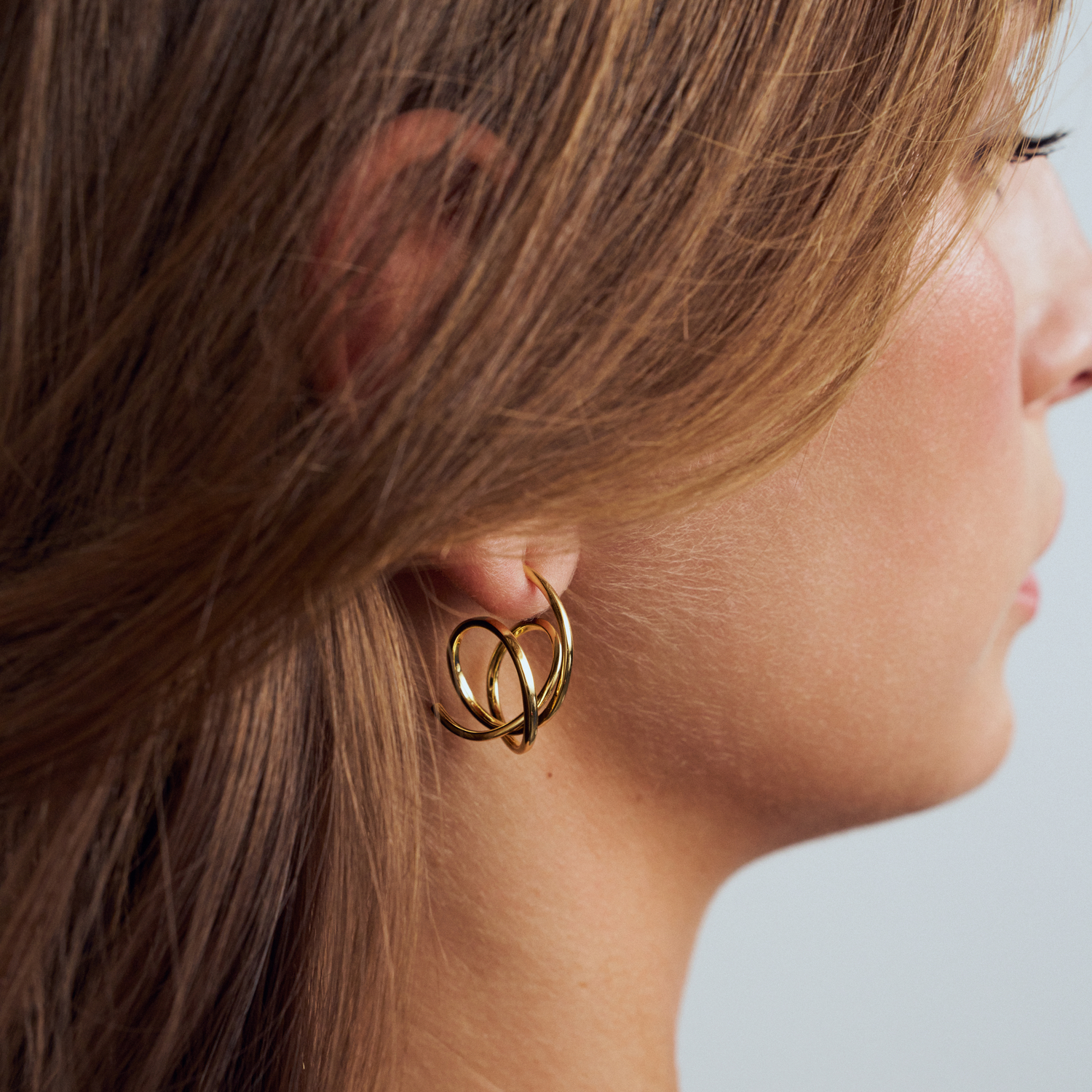 Oorhangers Spirale Pianura gold plated - SJ-E2590-YG Oorhangers Spirale Pianura gold plated - SJ-E2590-YG