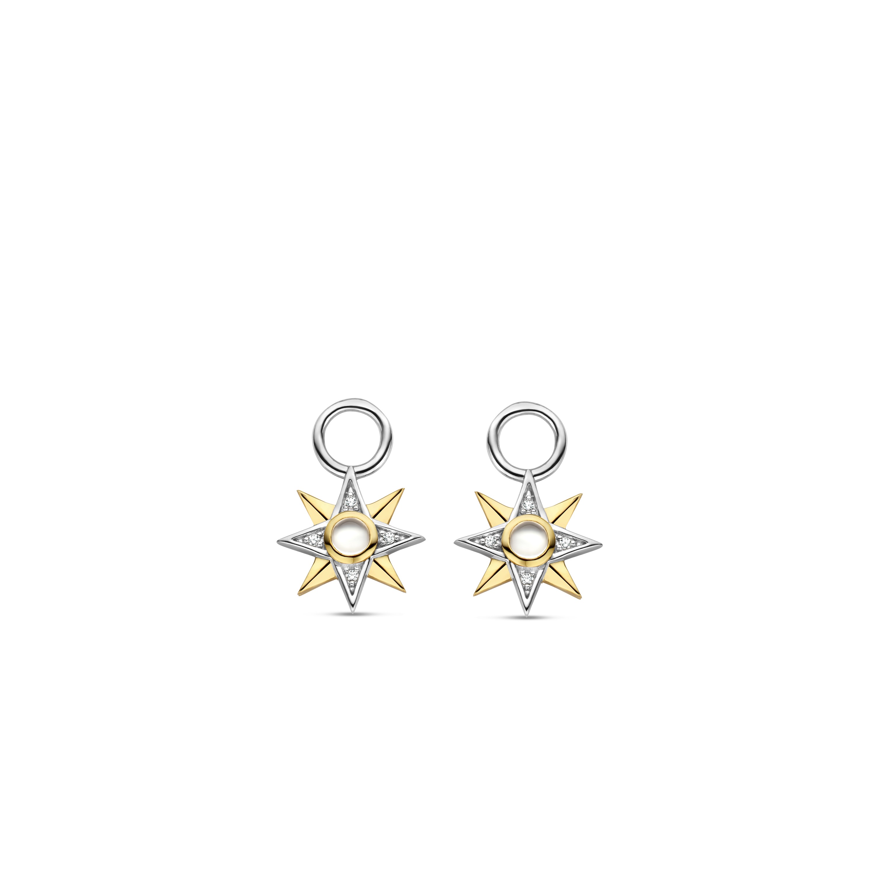Sterling zilveren gold plated oorbedels 9266MW Sterling zilveren gold plated oorbedels 9266MW