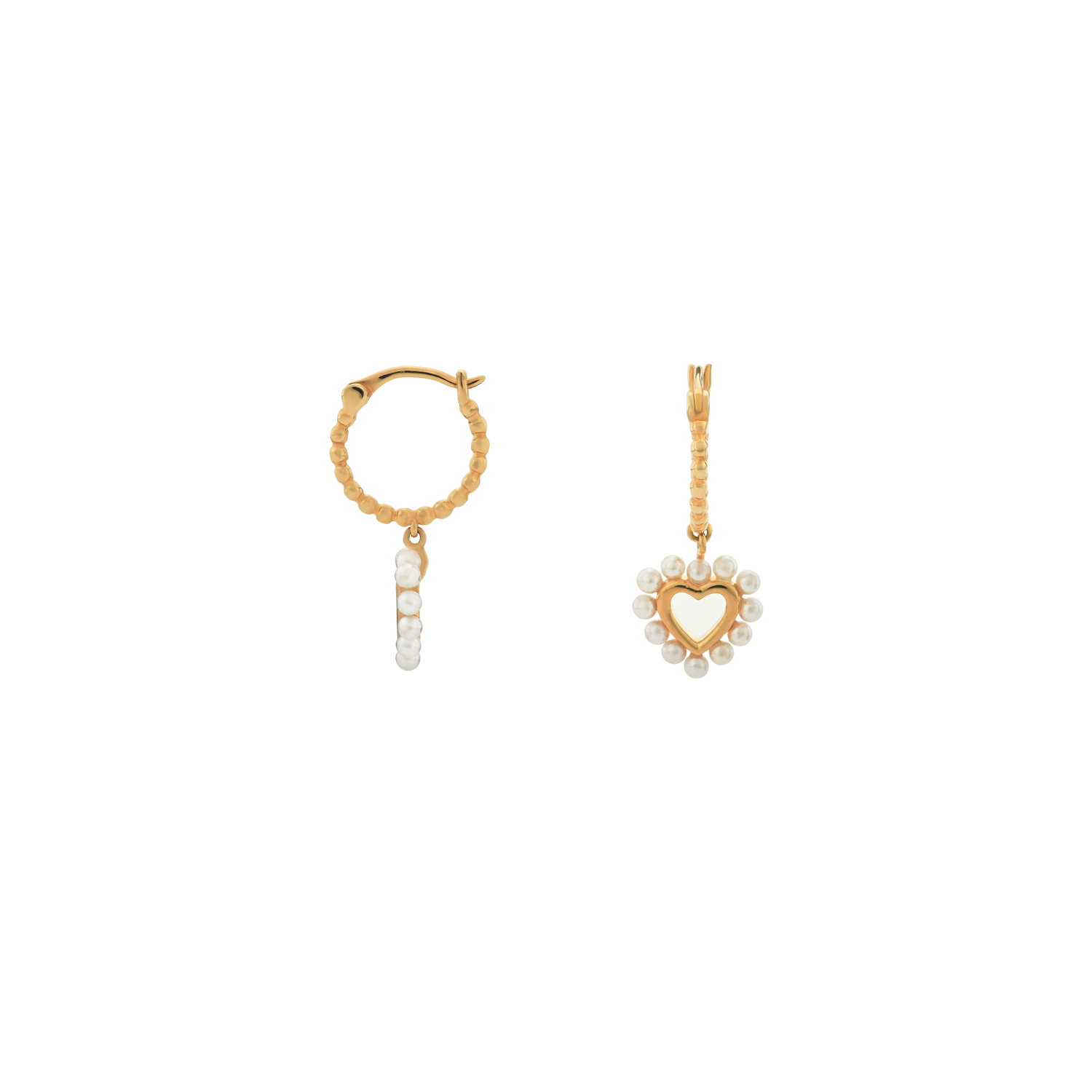 Oorringen van gold plated  met hartjes 42403Y