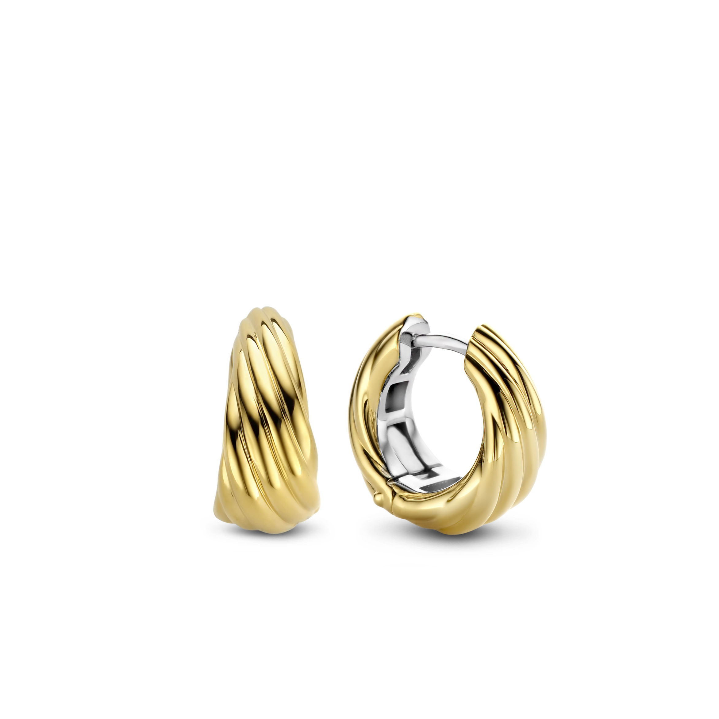 Gold-plated oorbellen met sierlijke lijnen 7856SY