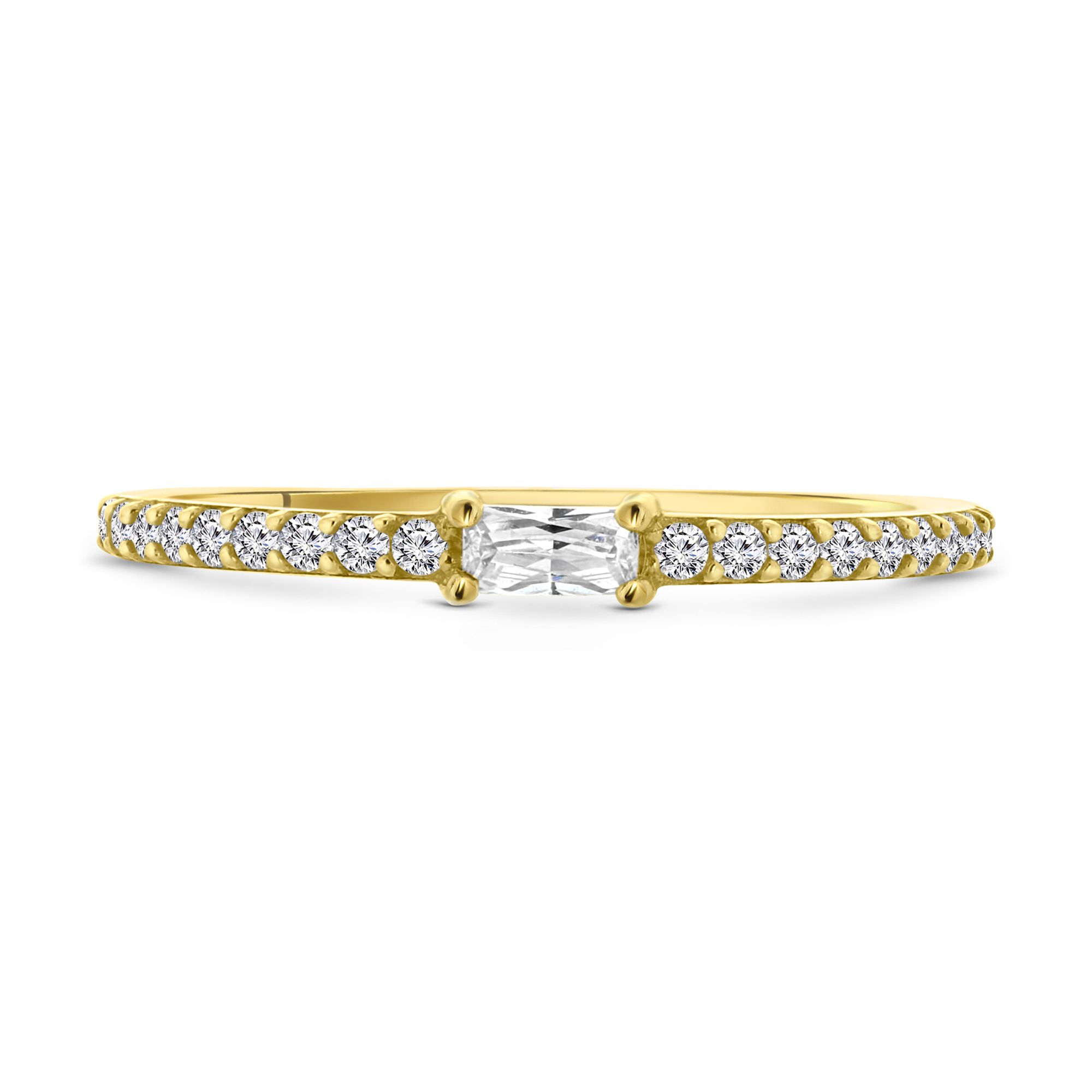 Geelgouden ring met zirkonia