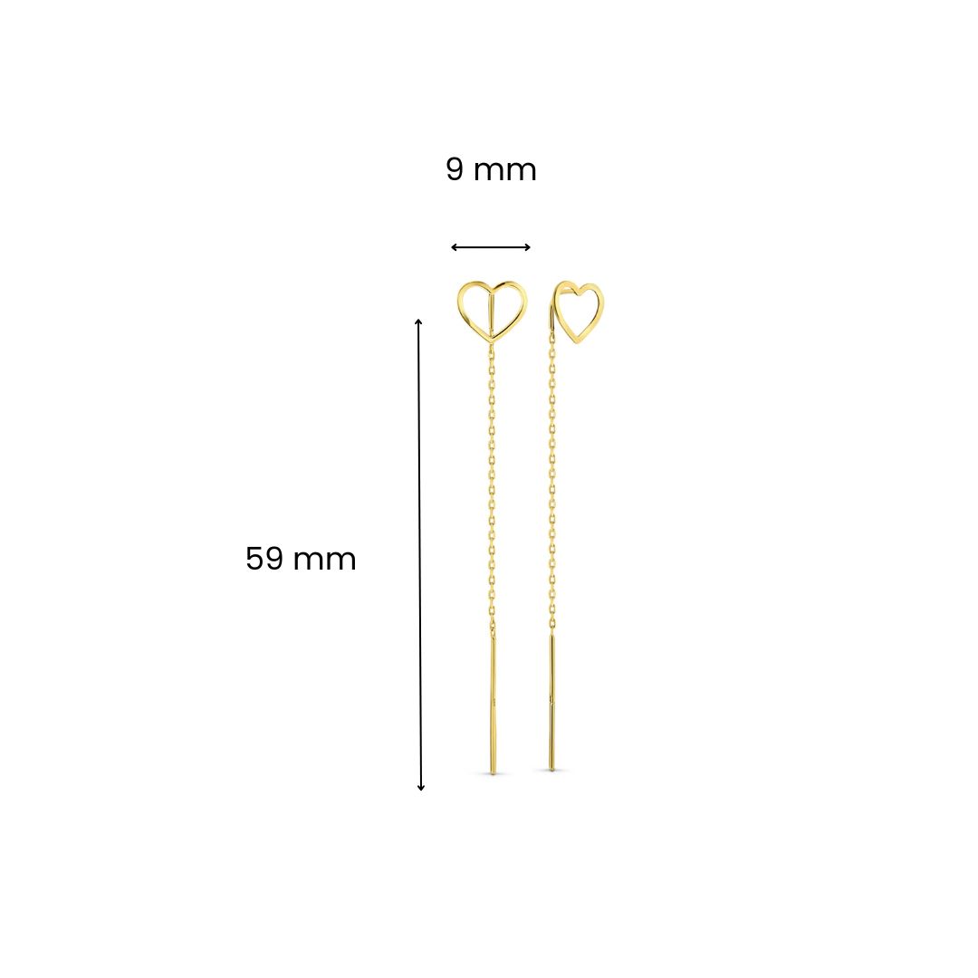 Geelgouden oorhangers in hartvorm E122-X5FOR6E4078-Y