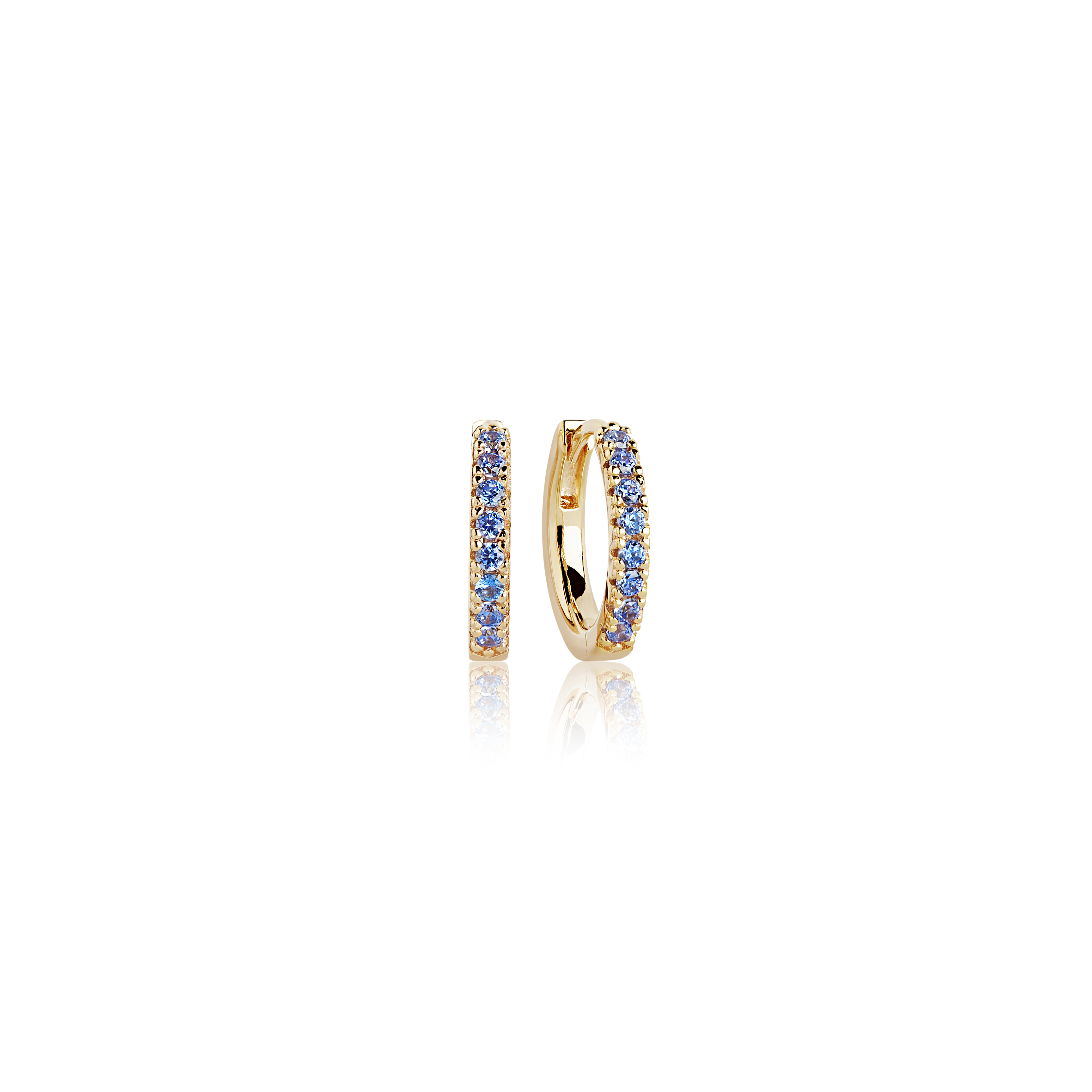 Oorringen Ellera Medio met blauwe zirkonia - SJ-E2859-BLN(YG)