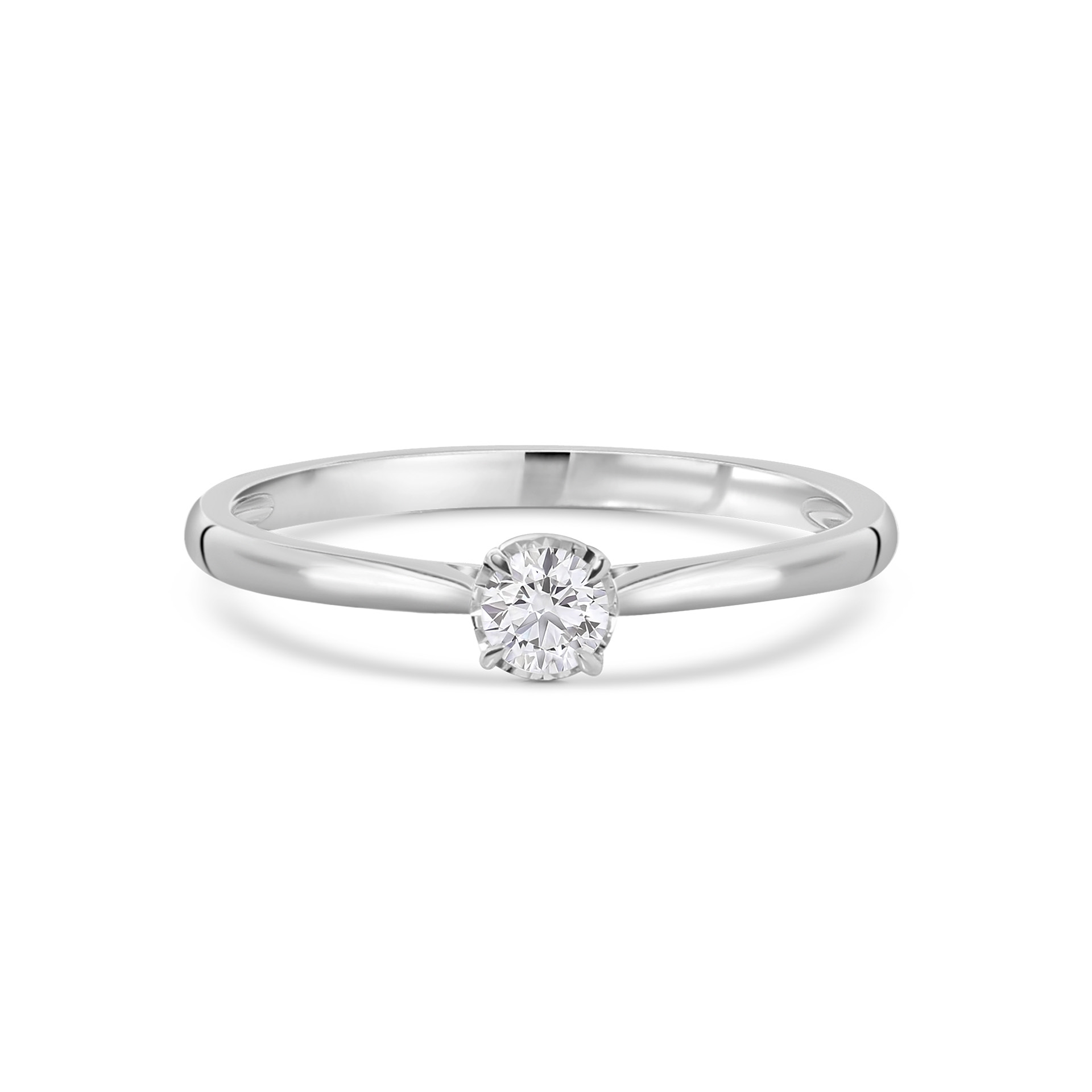 Witgouden solitaire ring met diamant R404-R40060-W