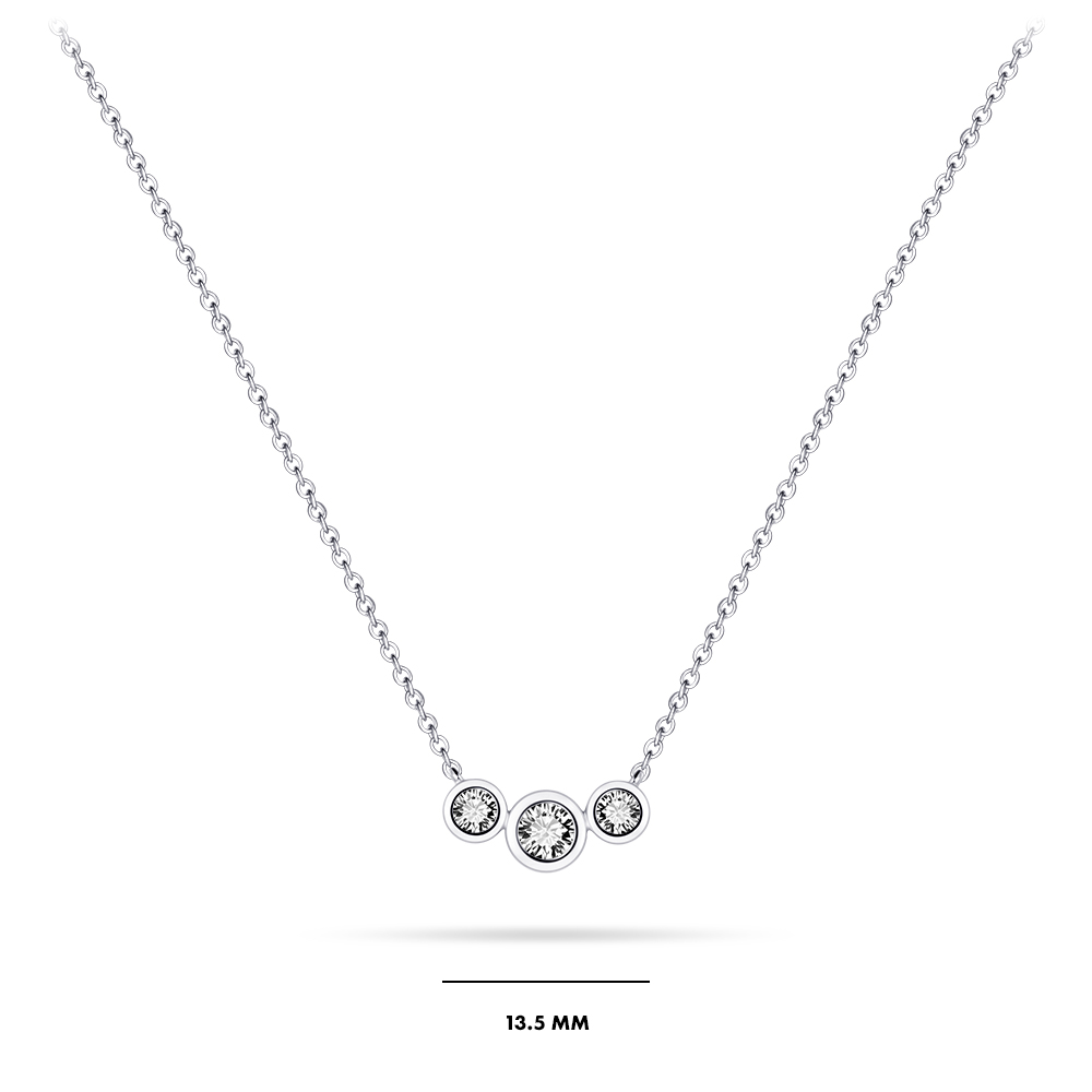 Ketting sterling zilver met zirkonia - N1040