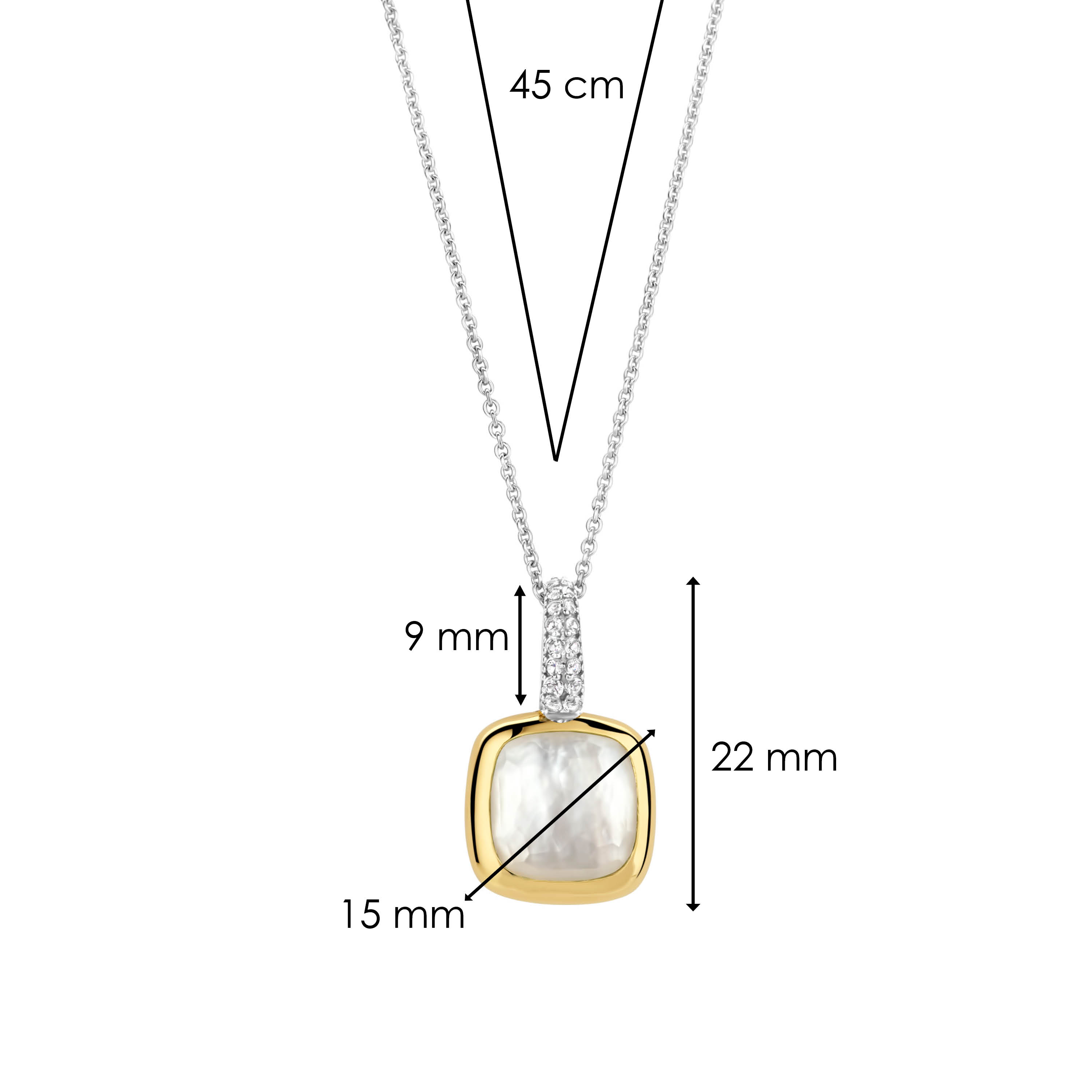 Ketting van gold plated  met hanger 6828MW