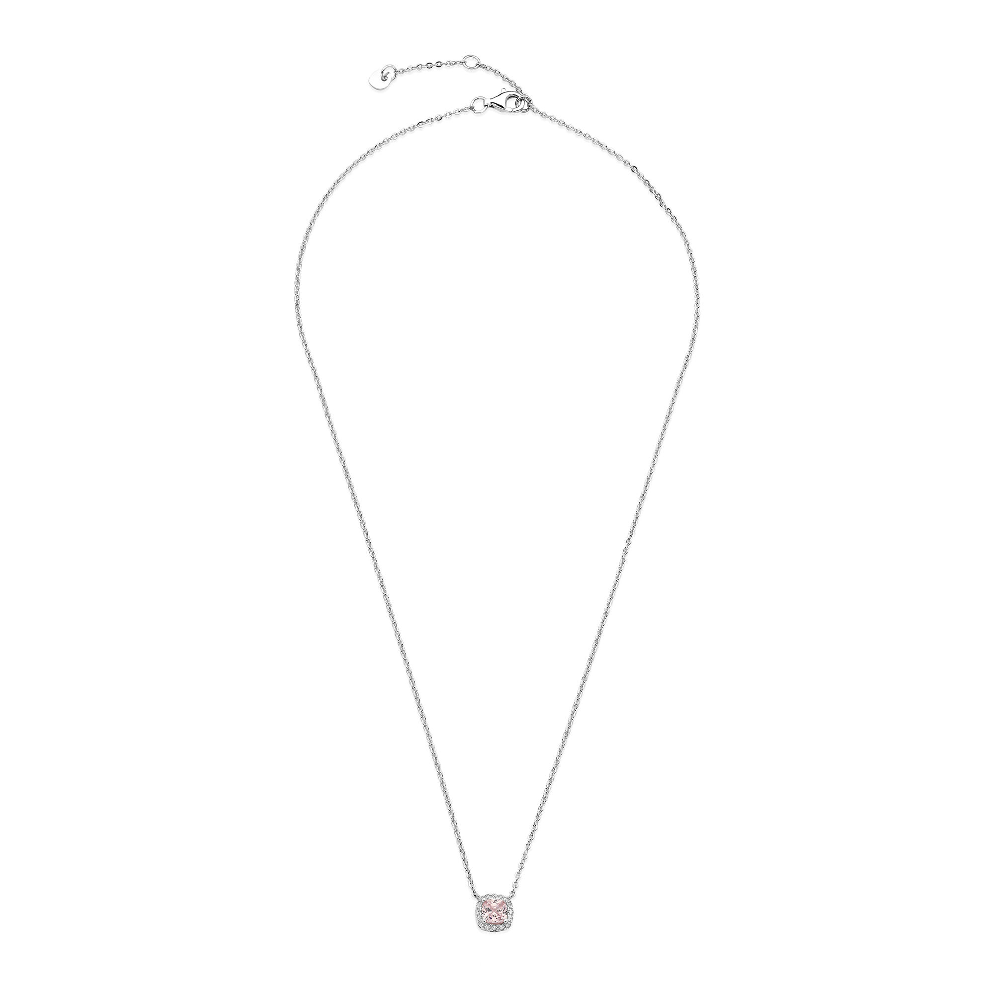 Ketting sterling zilver met Roze Zirkonia - RGC122989FP