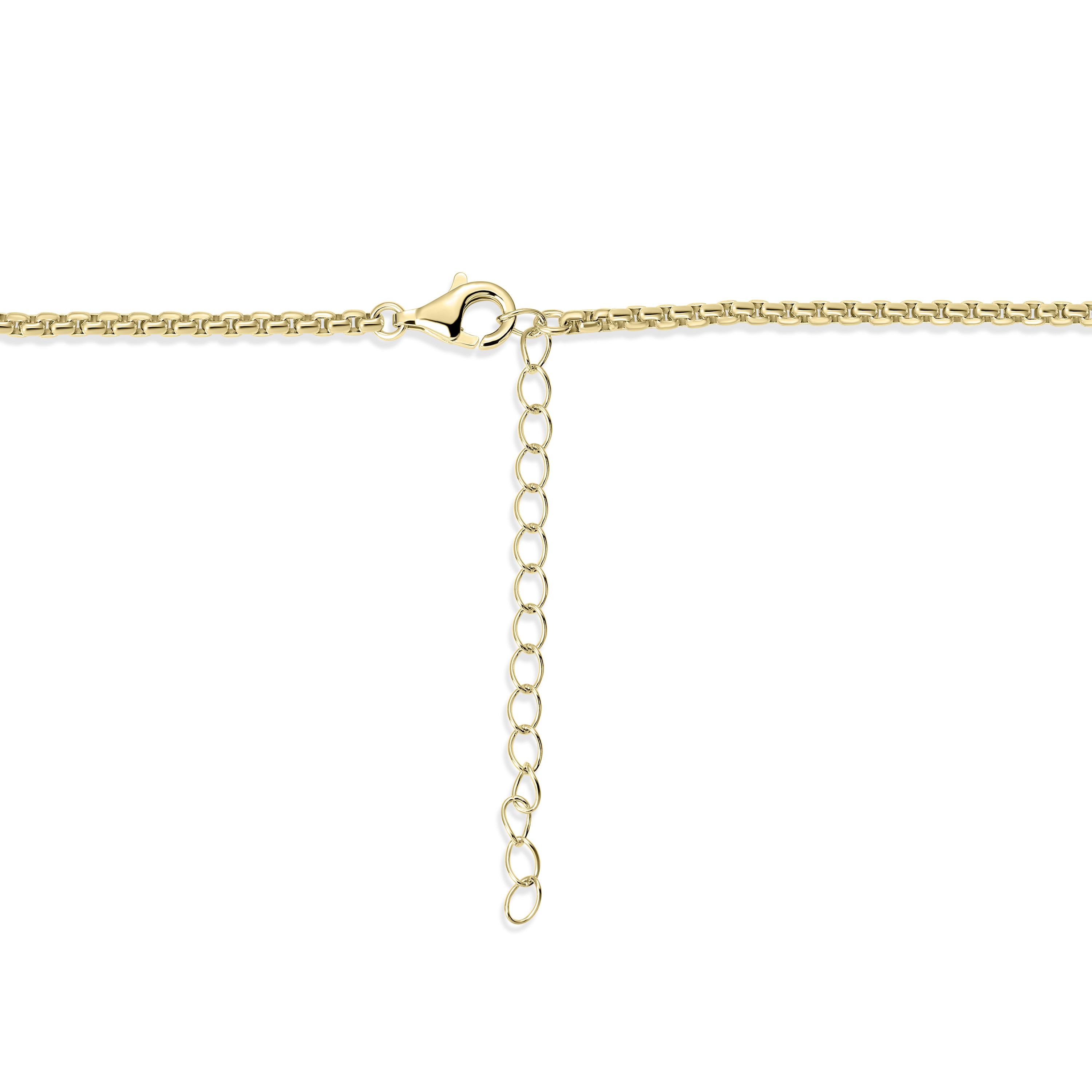 Ketting gold plated met blauwe zirkonia - S1008YWB