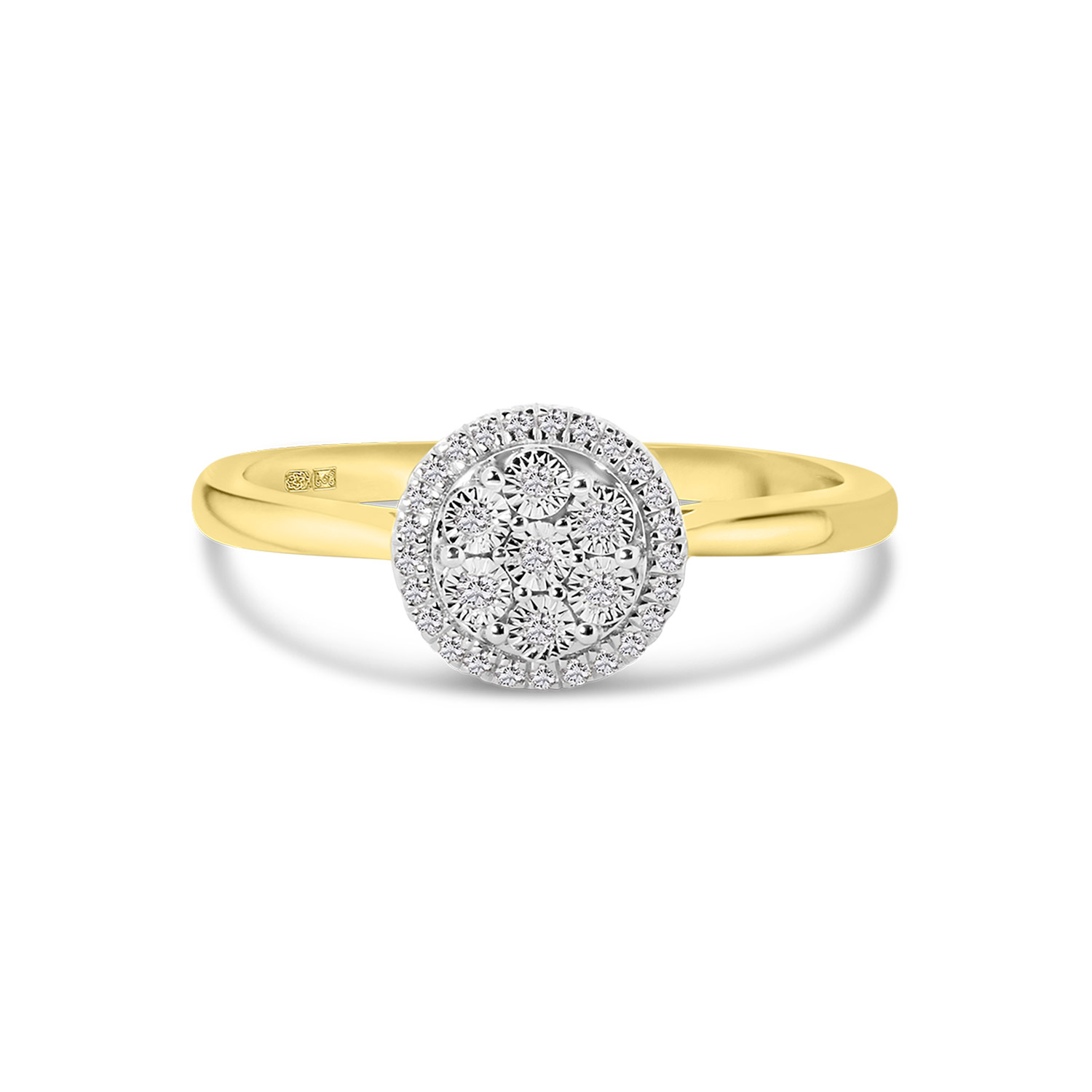 Geelgouden ring met diamanten entourage R404-R42706-YW