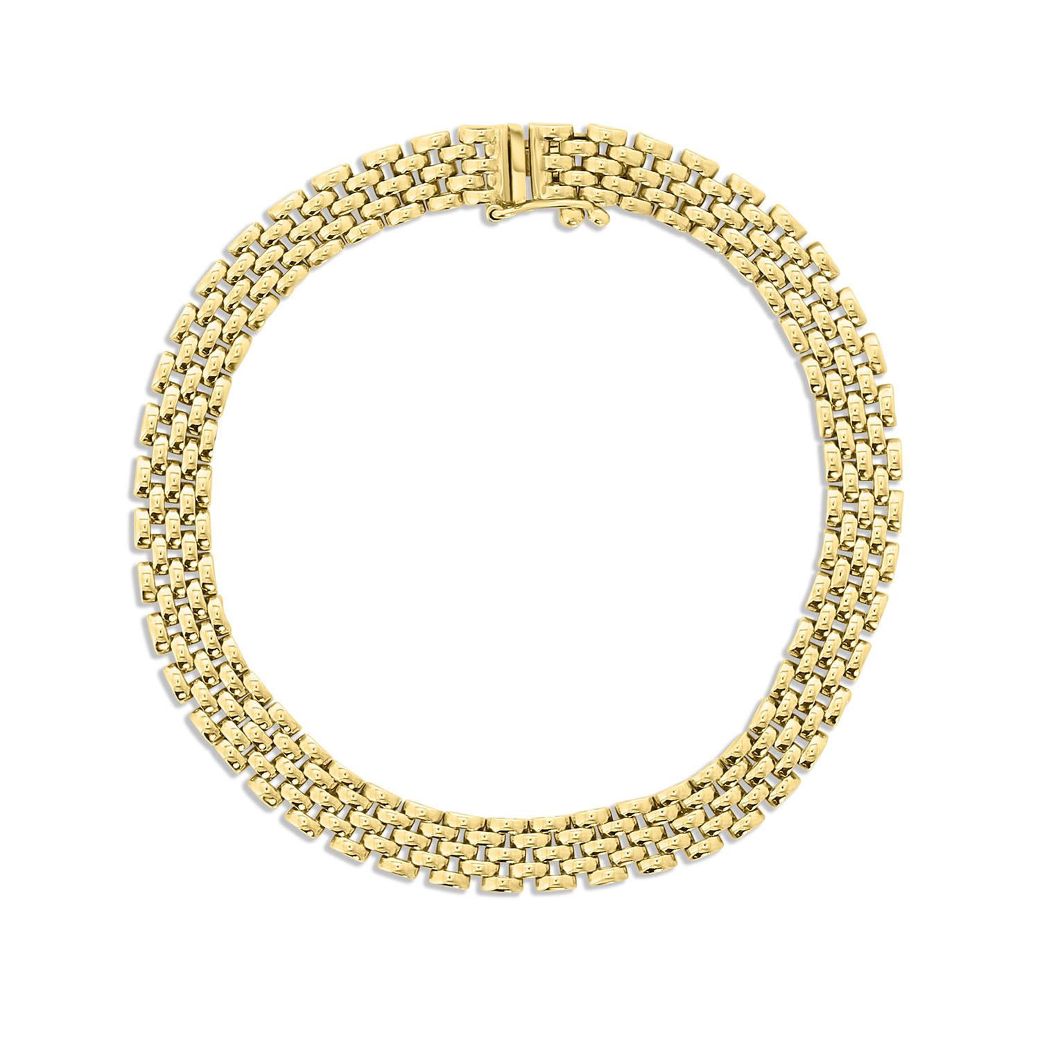 Geelgouden schakelarmband mesh B122-X5OSB0013-SL-Y