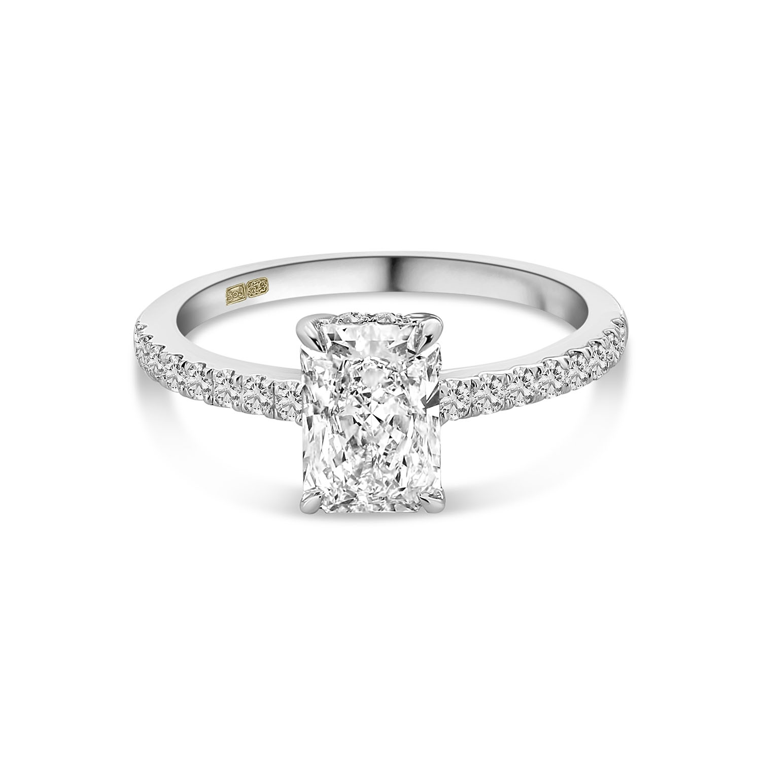 Witgouden Ring met Radiantgeslepen Lab Grown Diamant – R480-MLN-0708-FLG-W