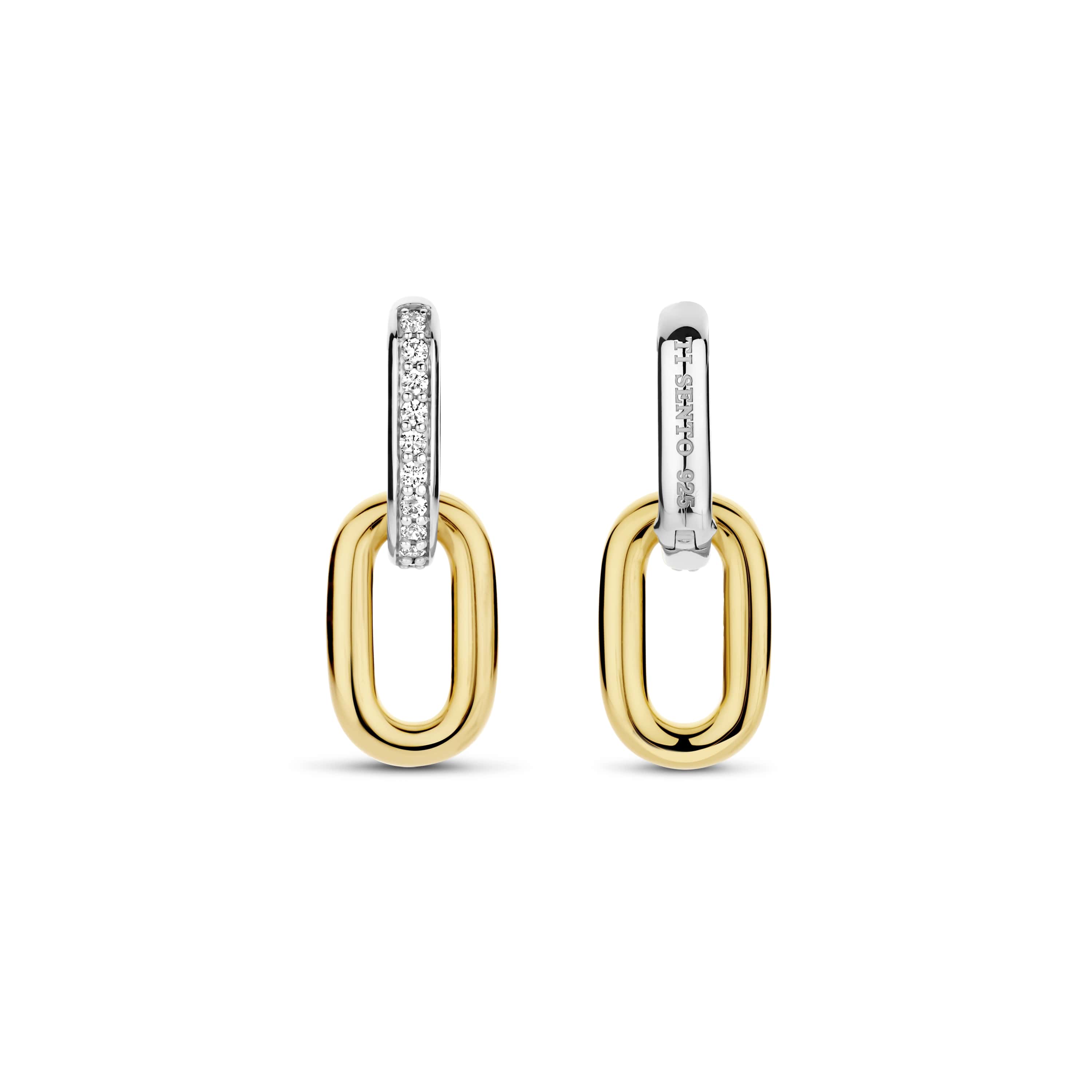 Oorringen gold plated  met zirkonia - 7831ZY