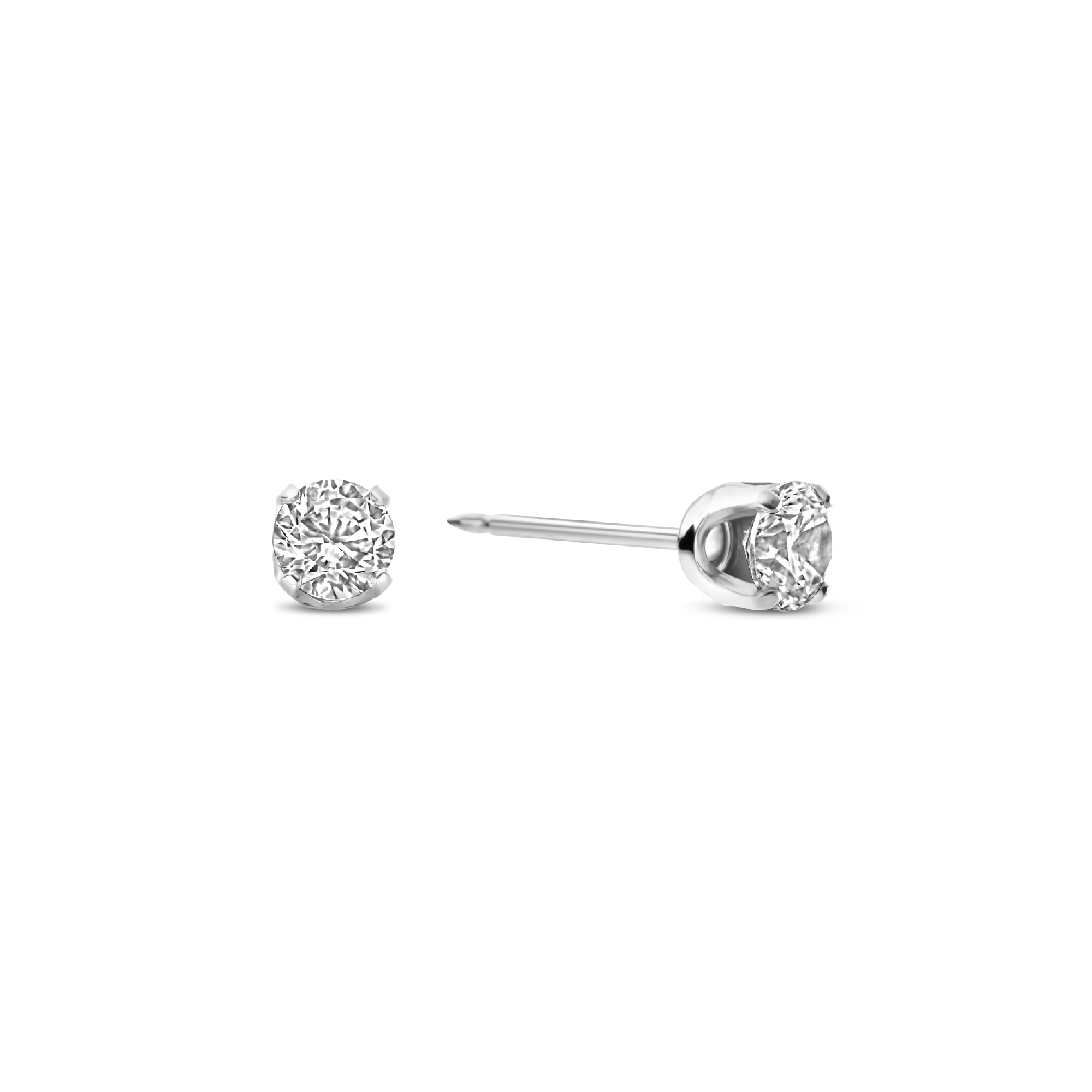 Schietoorknoppen 4mm zirkonia chatonzetting chirurgisch staal