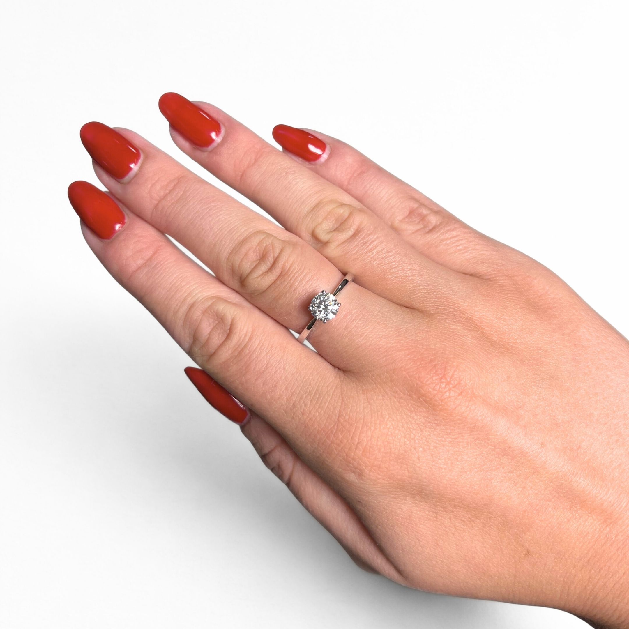 Witgouden solitaire ring met lab grown diamant R159-R24KA0504B-LG-090-W